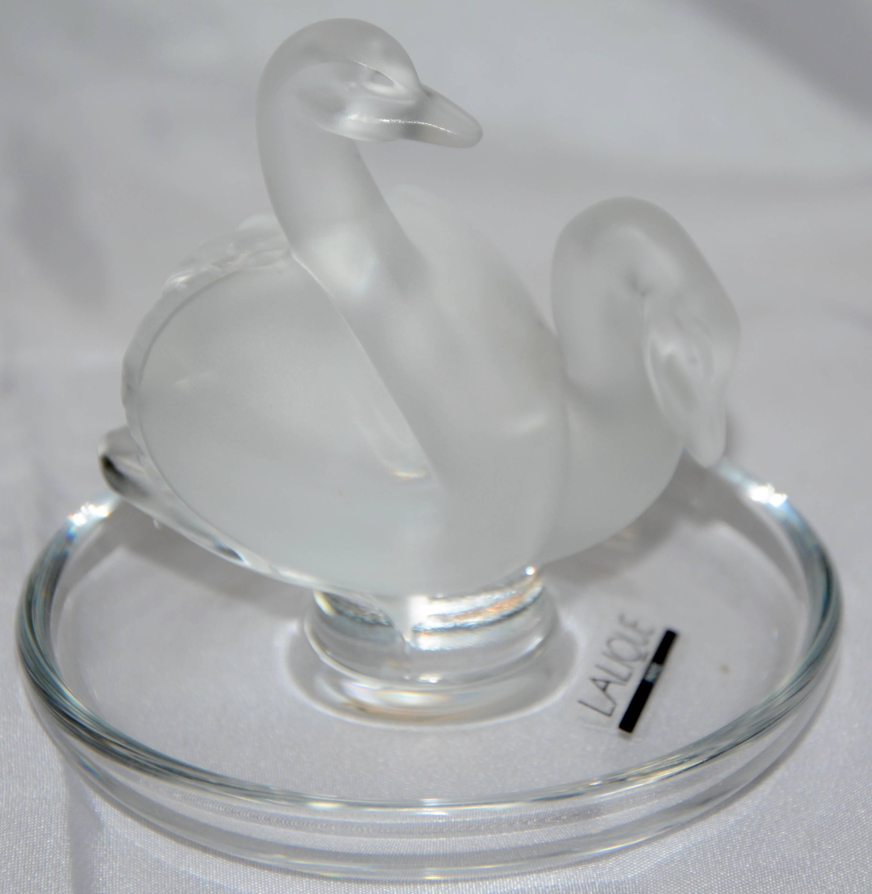 lalique swan ring dish