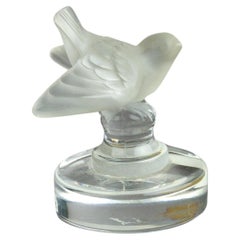 French Lalique Frosted Glass Bird Sculpture