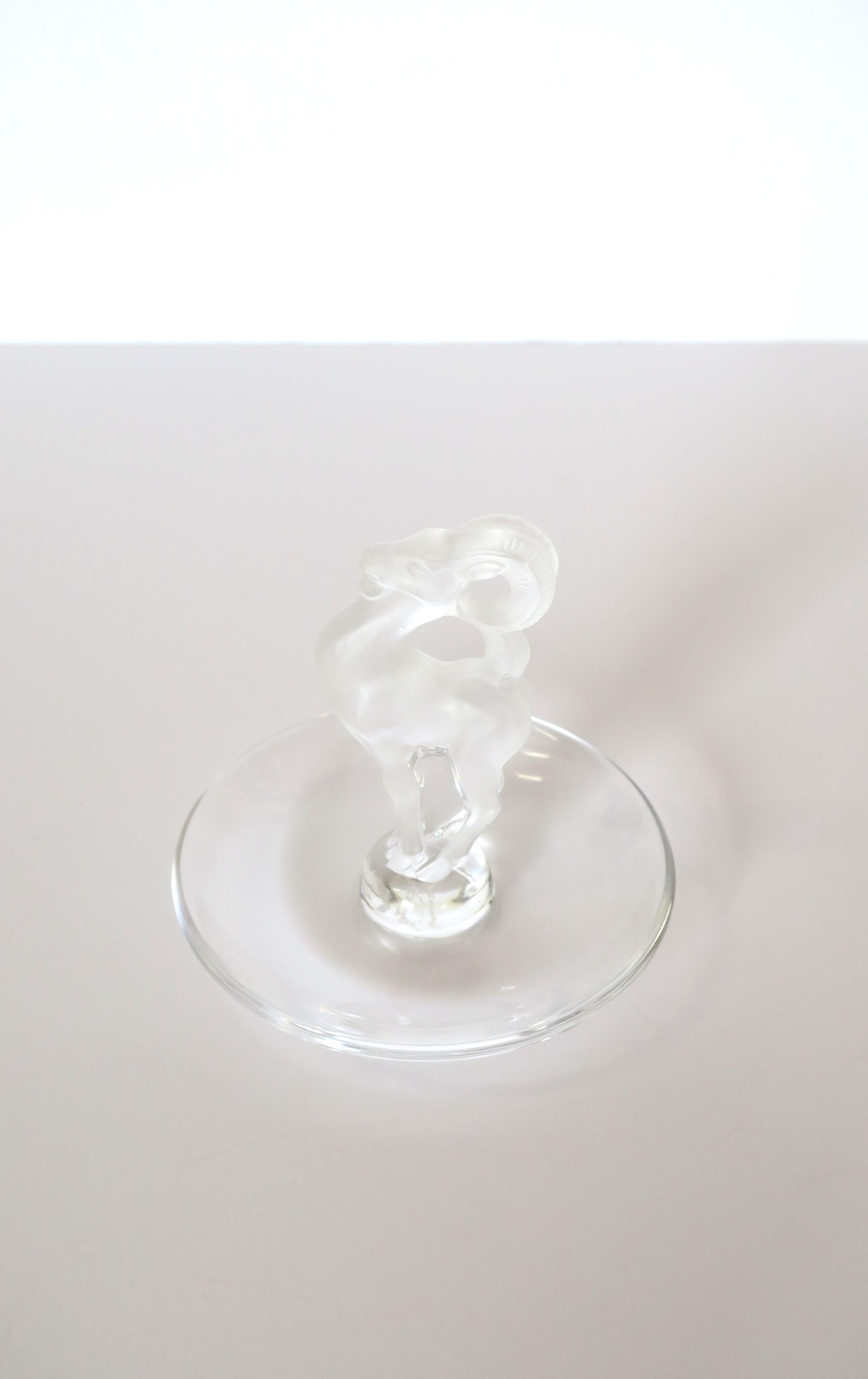 Lalique Gazelle Crystal Jewelry French In Excellent Condition For Sale In New York, NY