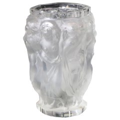 French Lalique School Art Deco Figural Art Glass Vase, circa 1920