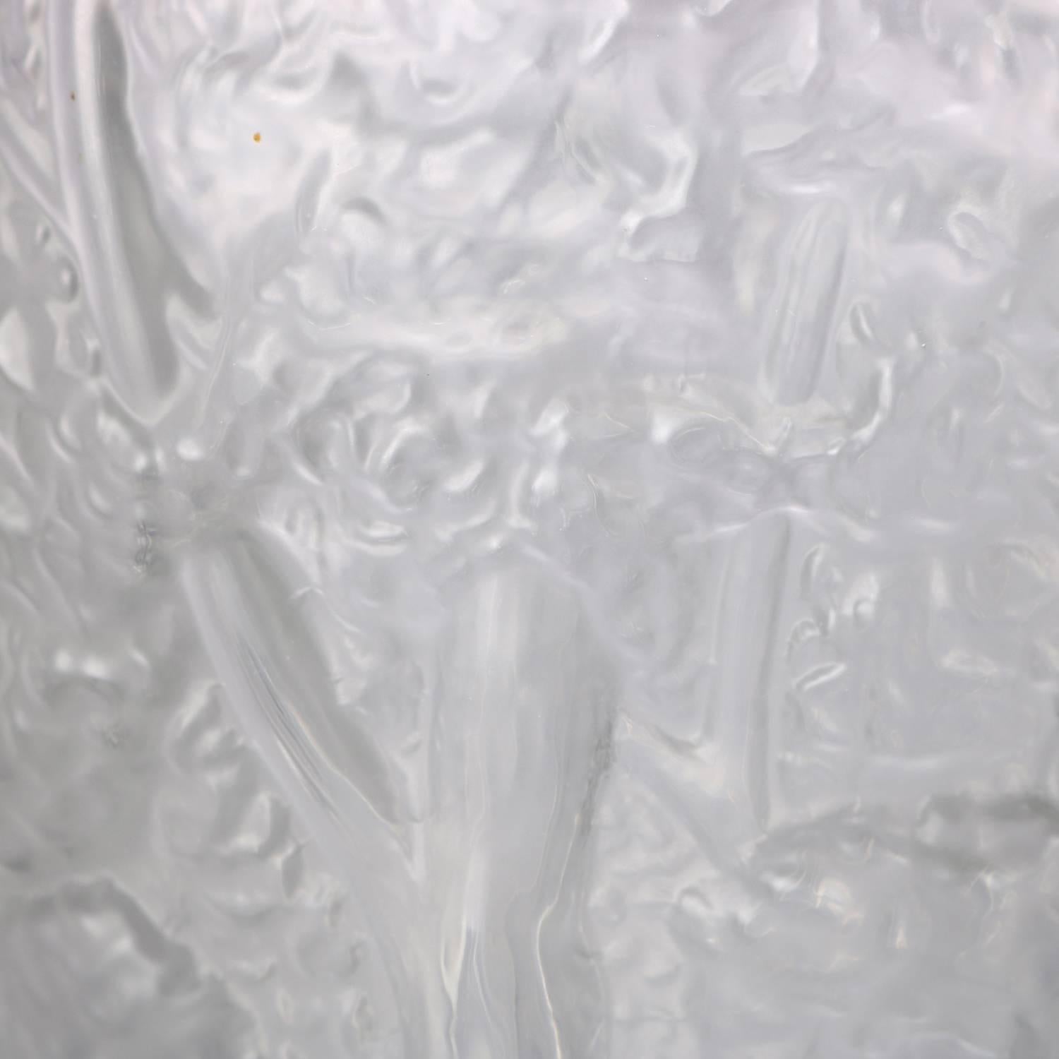 French Lalique School Frosted Crystal High Relief Woodland Vase, 20th Century 5