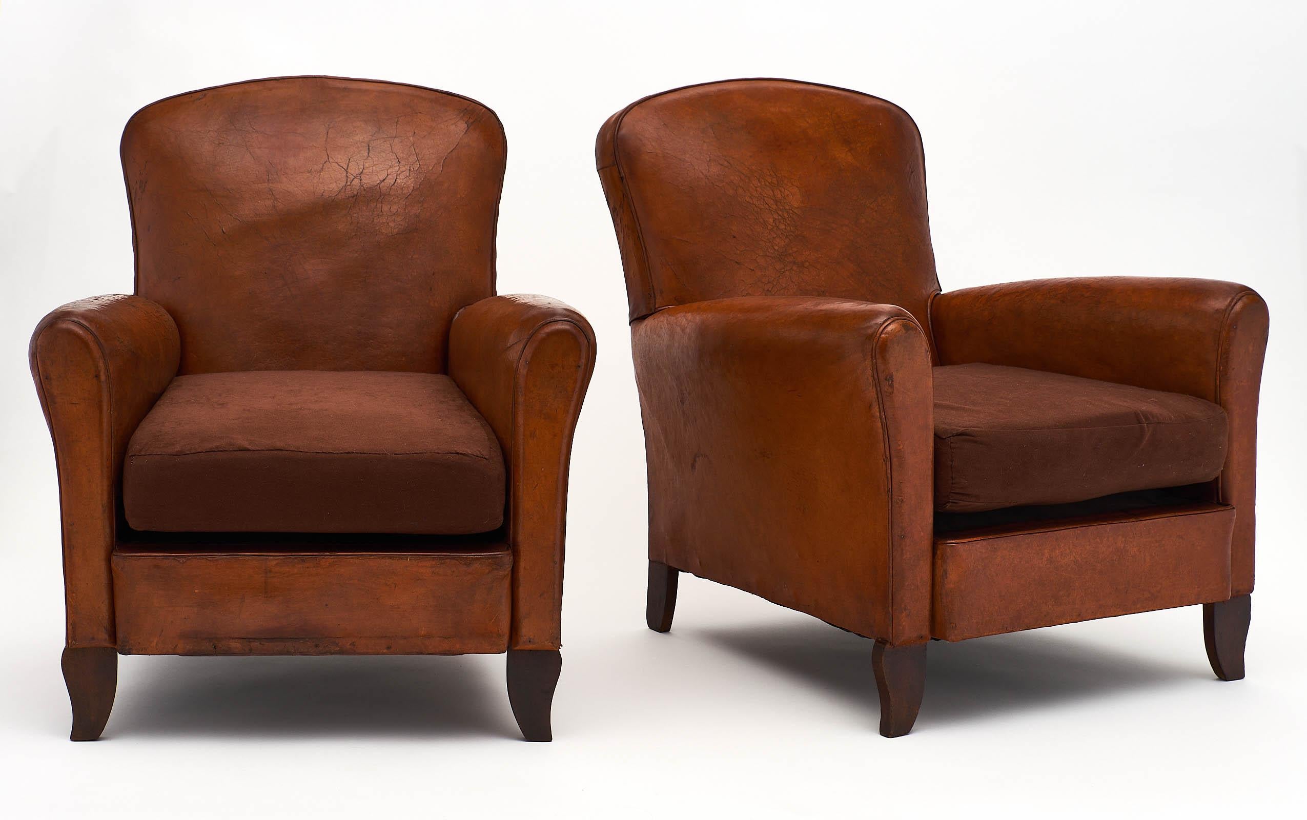 Art Deco French Lambskin Club Chairs