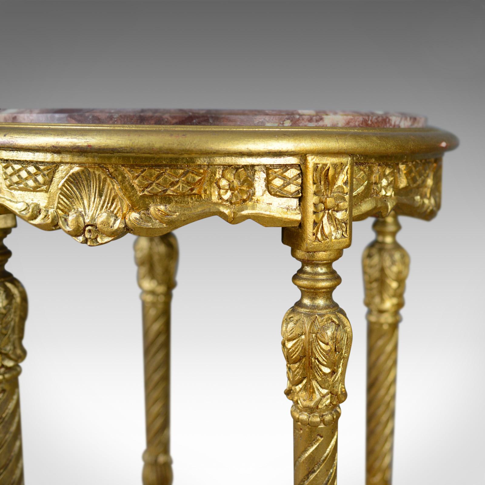 French Lamp Table, Giltwood, Marble, Classical Revival, Occasional, 20th Century In Good Condition For Sale In Hele, Devon, GB
