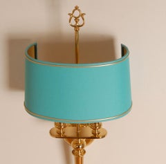 French Lamps Empire Bouillotte Empire Wall Sconces Regency Gold and Blue A pair