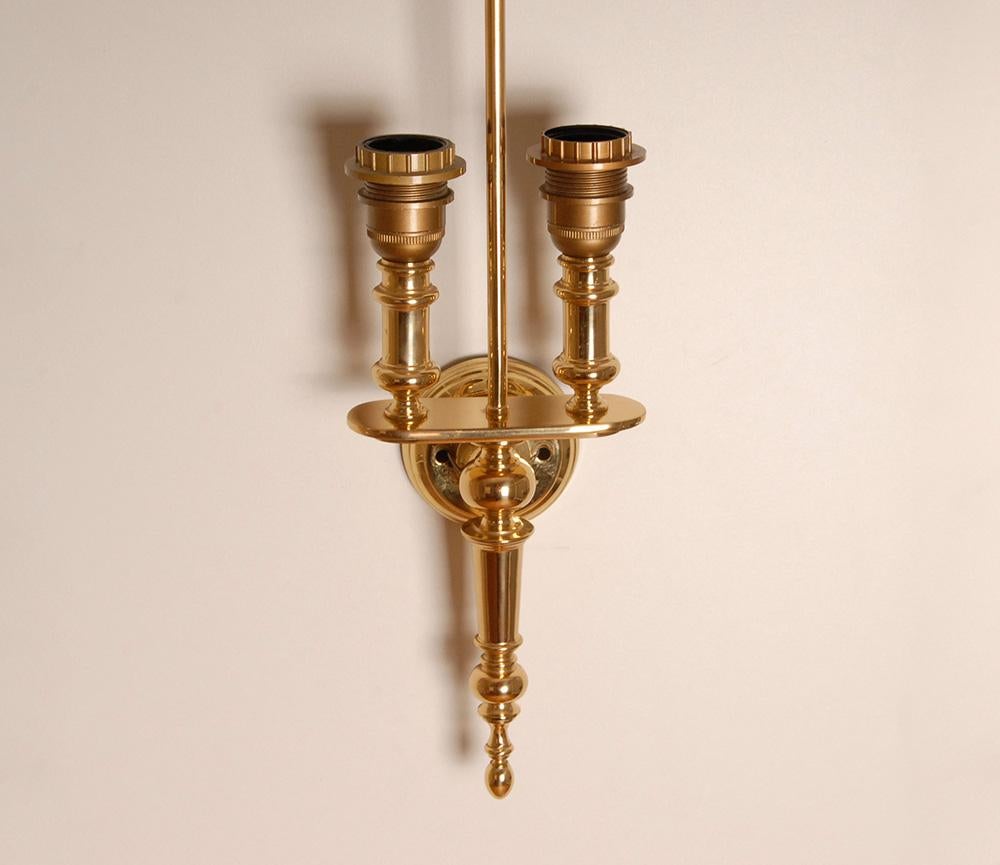 Lámparas francesas Imperio Bouillotte Imperio Apliques de pared Regencia Oro y Azul Un par en venta 1