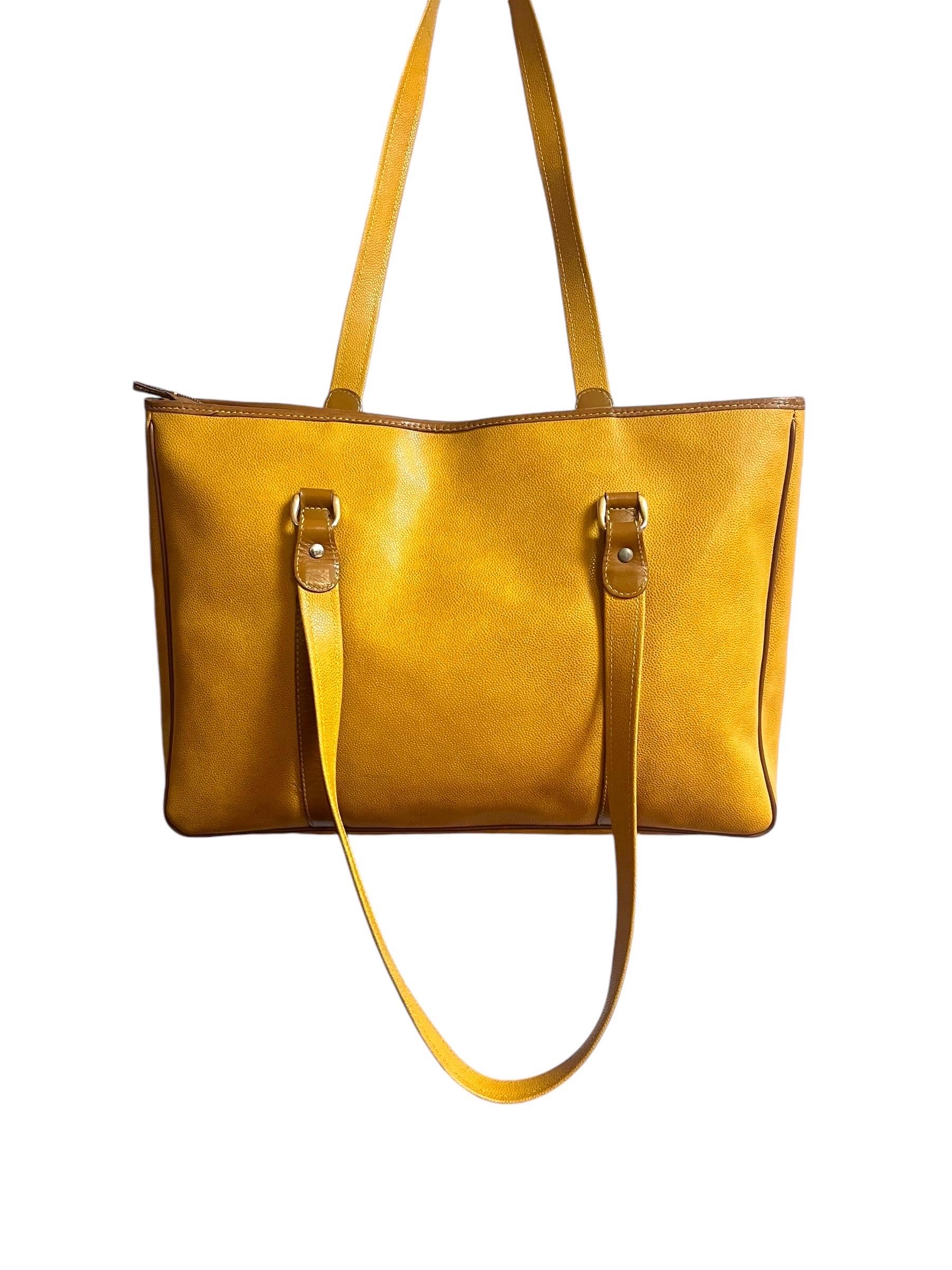 French Lancel handbag - leather - mustard & brown - vintage - fashion - Paris 6