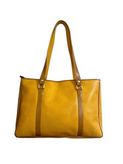 Sac à main Lancel Paris - cuir - moutarde et Brown - vintage - mode - Paris