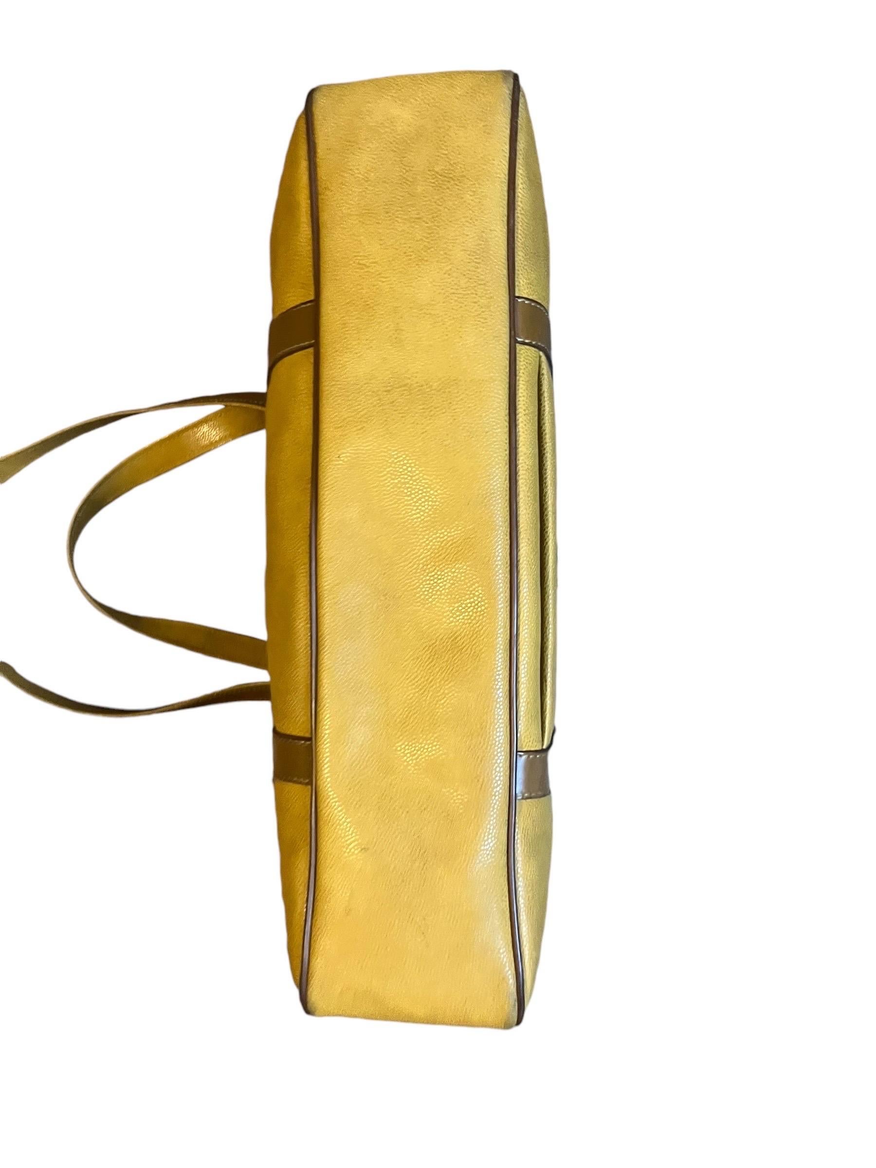 French Lancel handbag - leather - mustard & brown - vintage - fashion - Paris 3