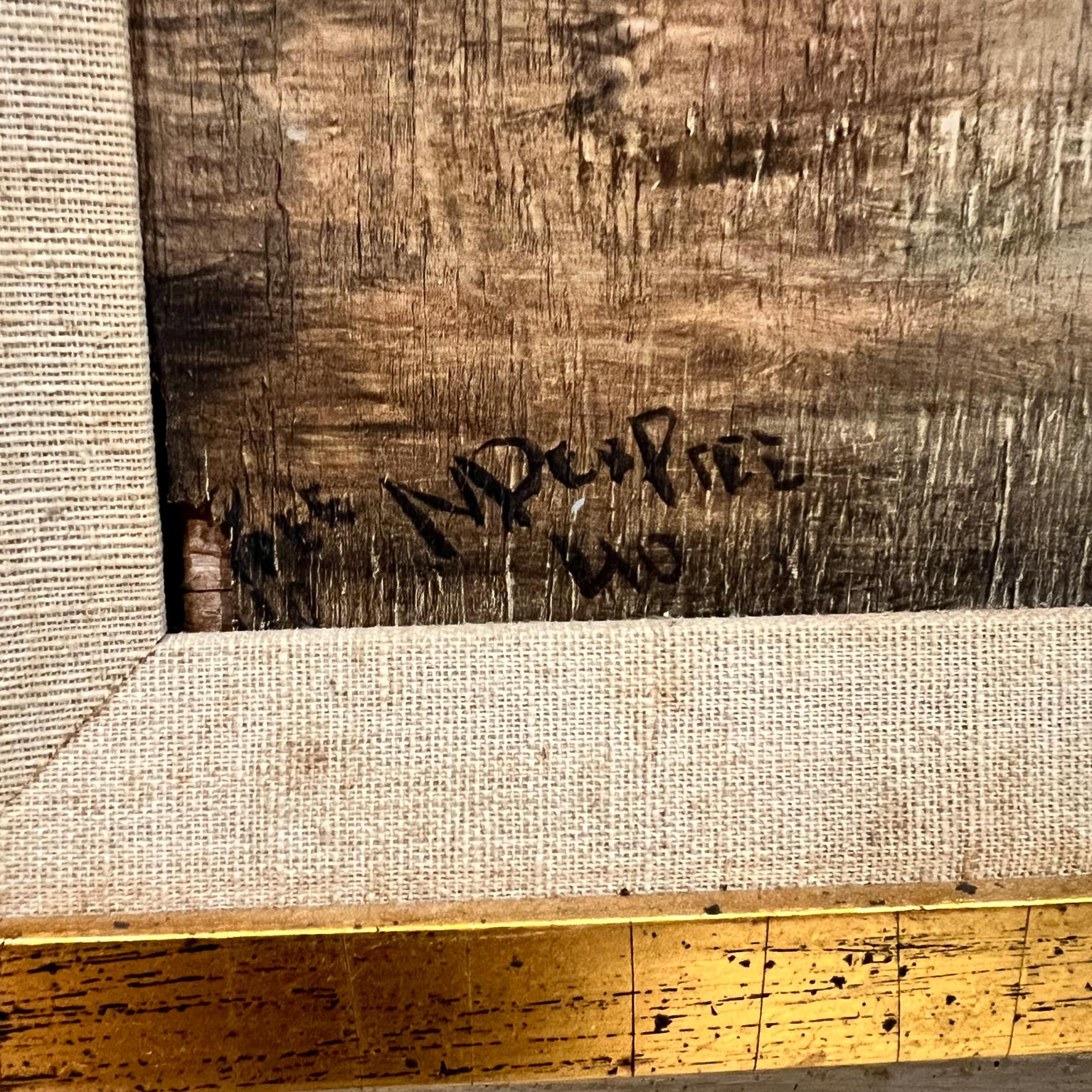 Mid-Century moderno Paesaggio francese Arte impressionista Pittura a olio originale firmata in vendita