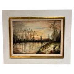 Paisaje francés Arte impresionista Pintura al óleo original firmada