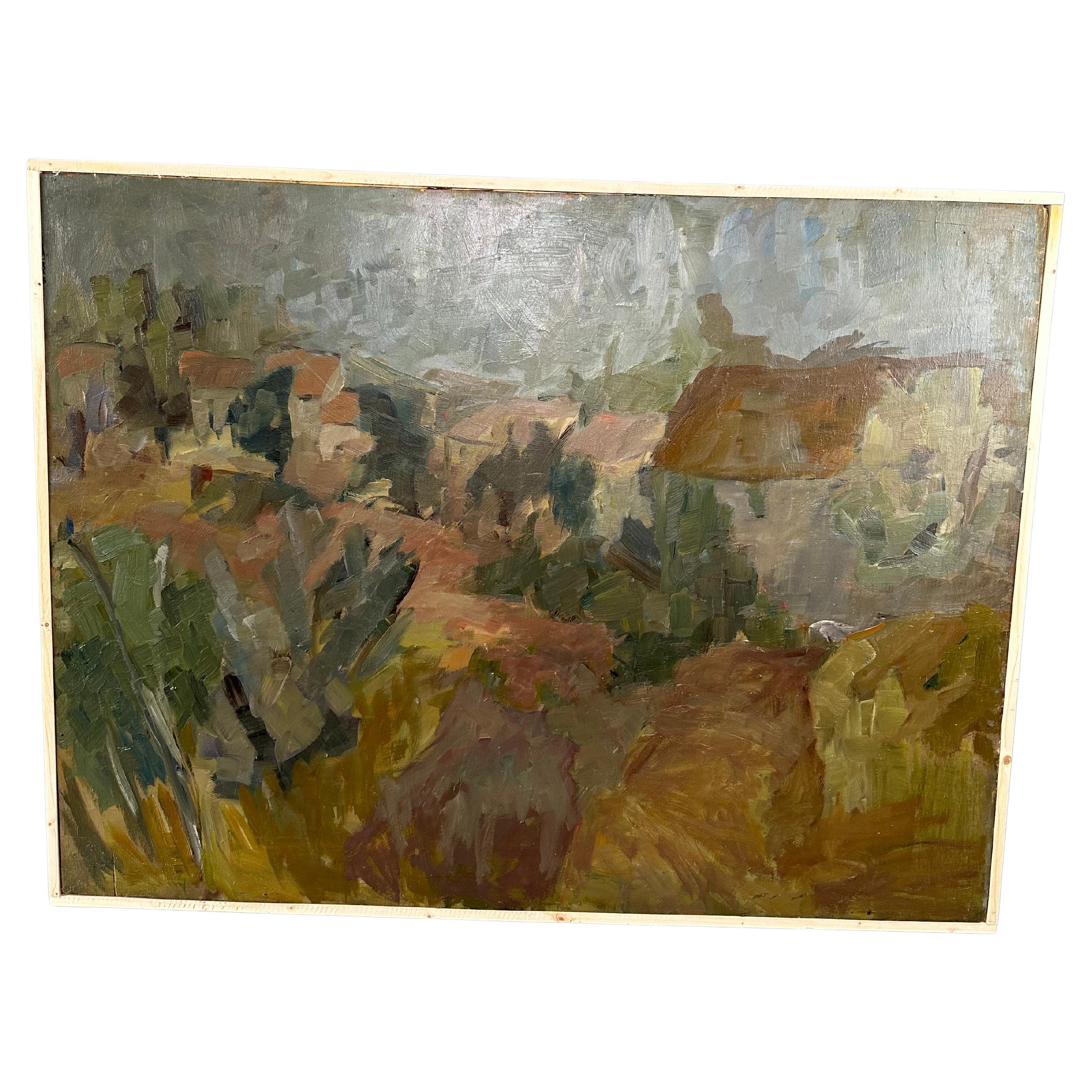 French Landscape Oil Painting By Daniel Clesse For Sale