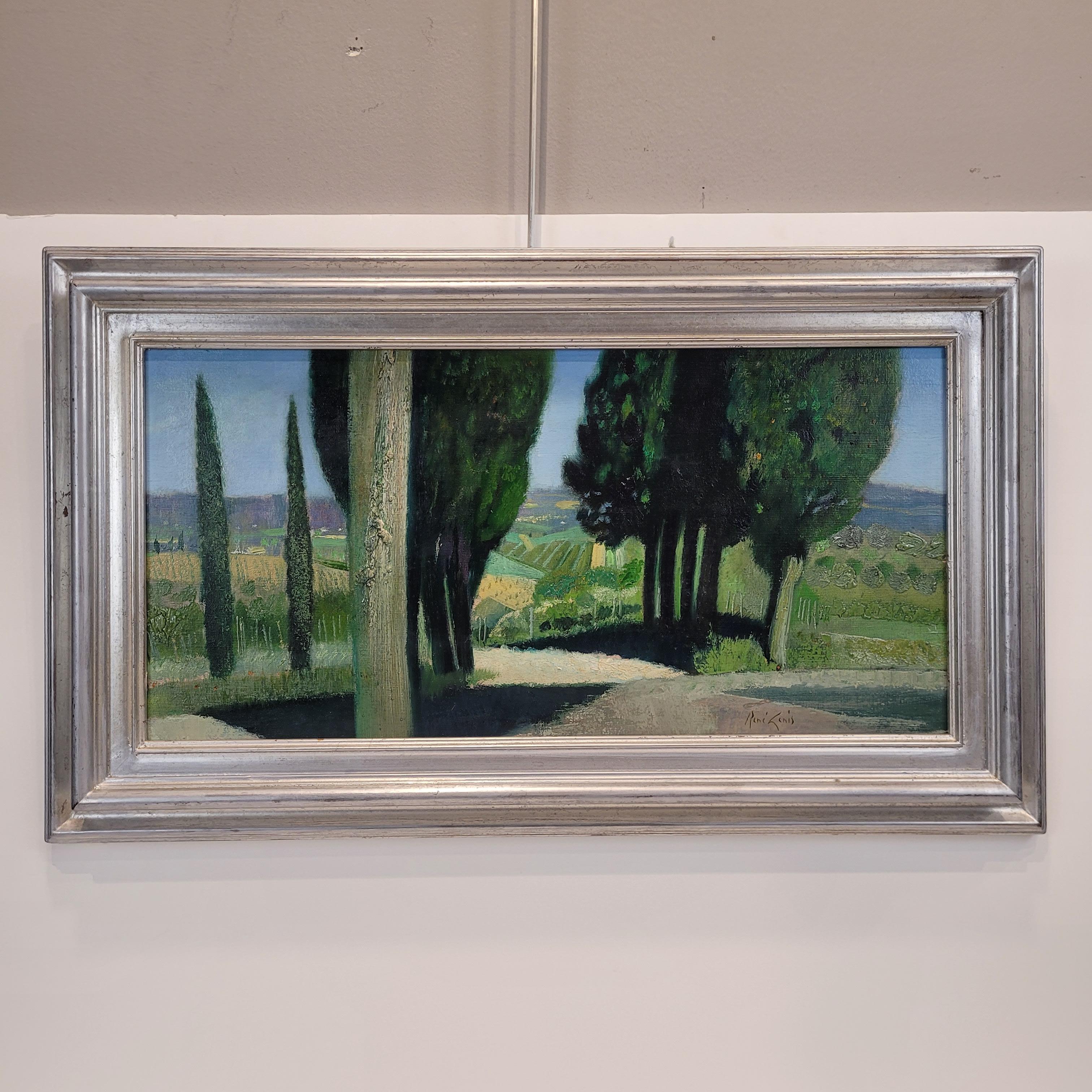 Francese Quadro paesaggistico francese di René Genis 