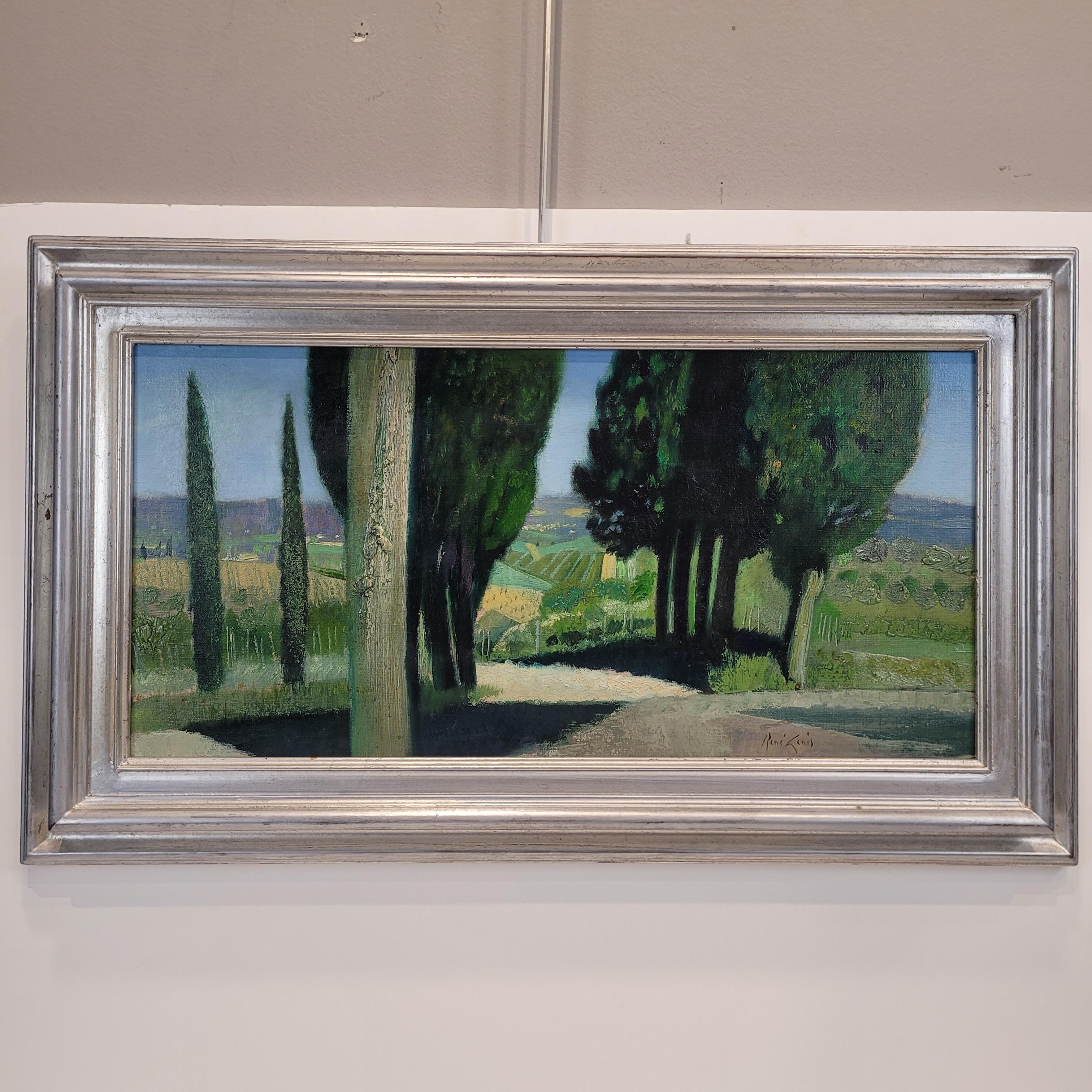 Dipinto a mano Quadro paesaggistico francese di René Genis 