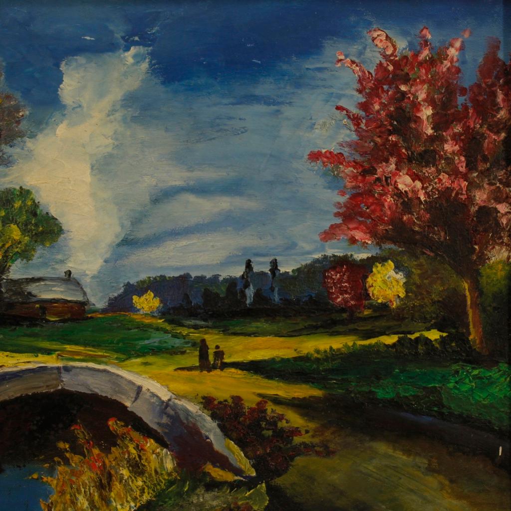French Landscape Painting in Impressionist Style, 20th Century For Sale 3