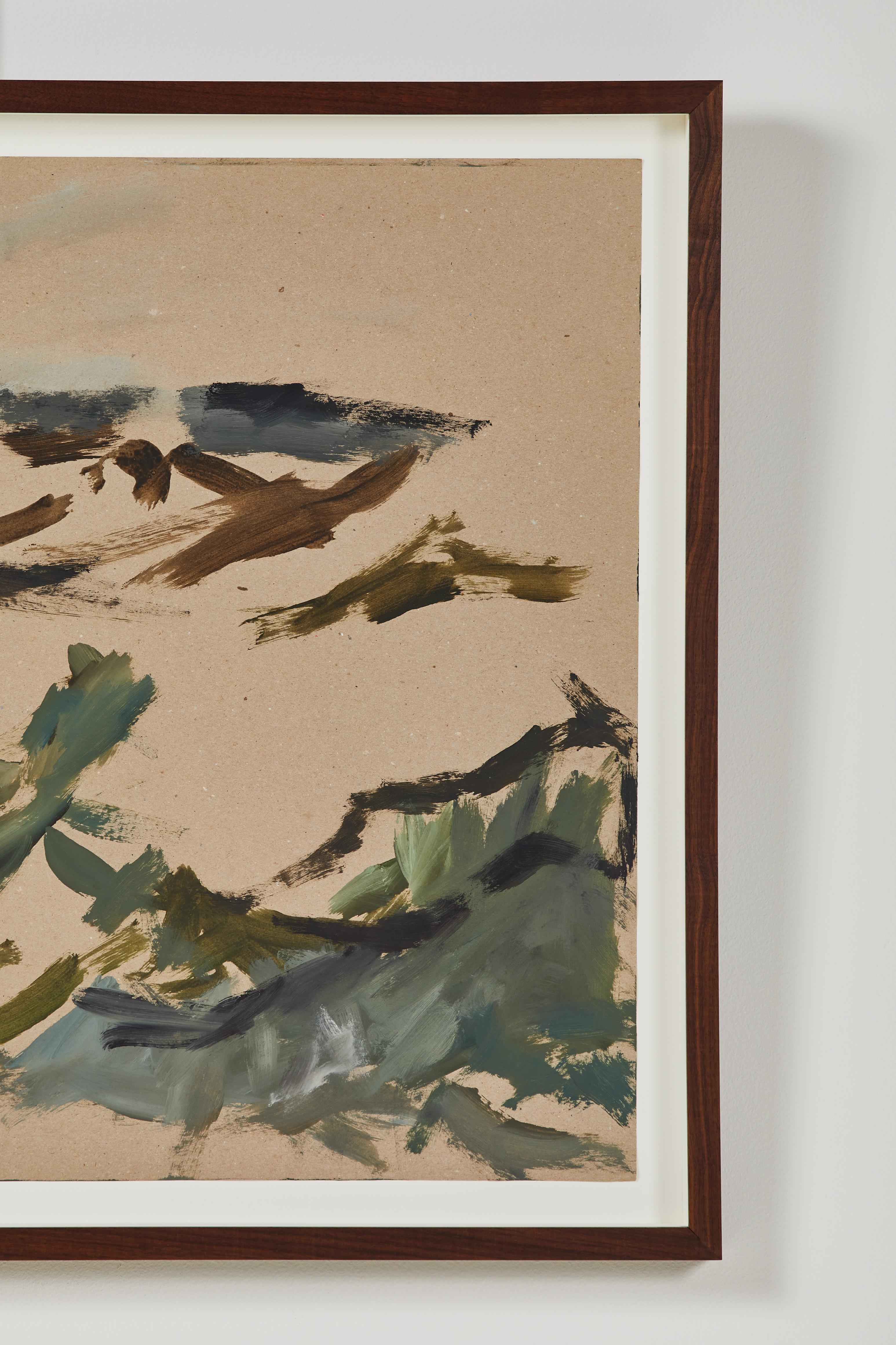French Landscape Painting on Paper by Caroline Beauzon In New Condition In Los Angeles, CA