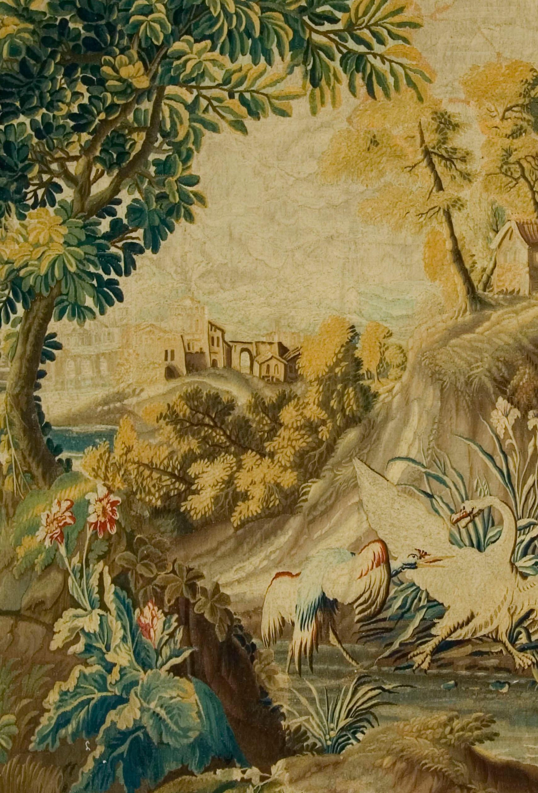French Landscape Tapestry Probably Beauvais, circa 1750  7'3 x 9'3 In Good Condition For Sale In New York, NY