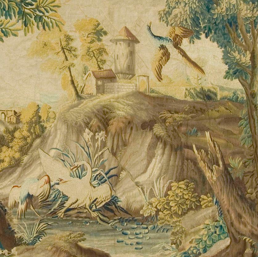 18th Century and Earlier French Landscape Tapestry Probably Beauvais, circa 1750  7'3 x 9'3 For Sale
