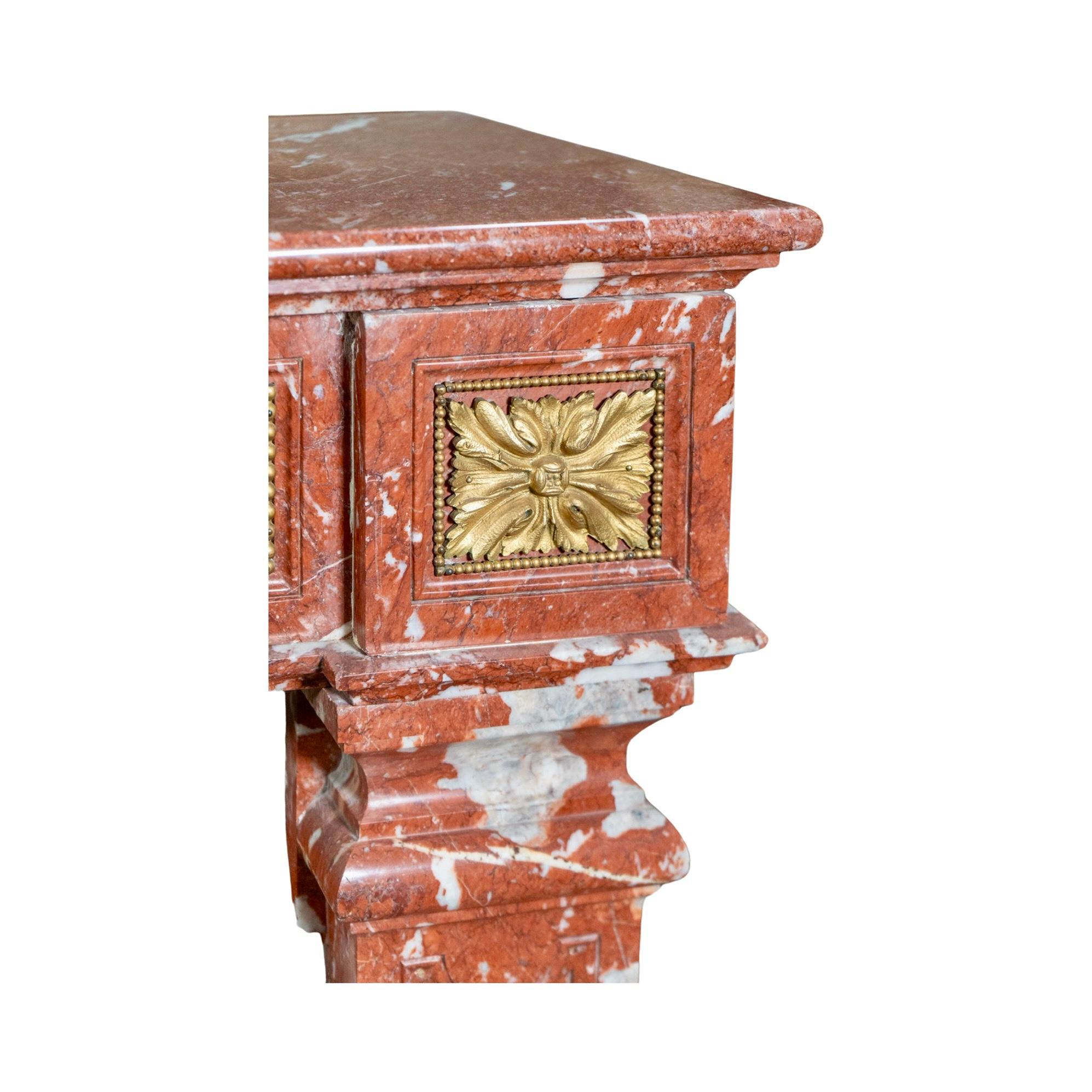 French Languedoc Red Marble Mantel For Sale 4