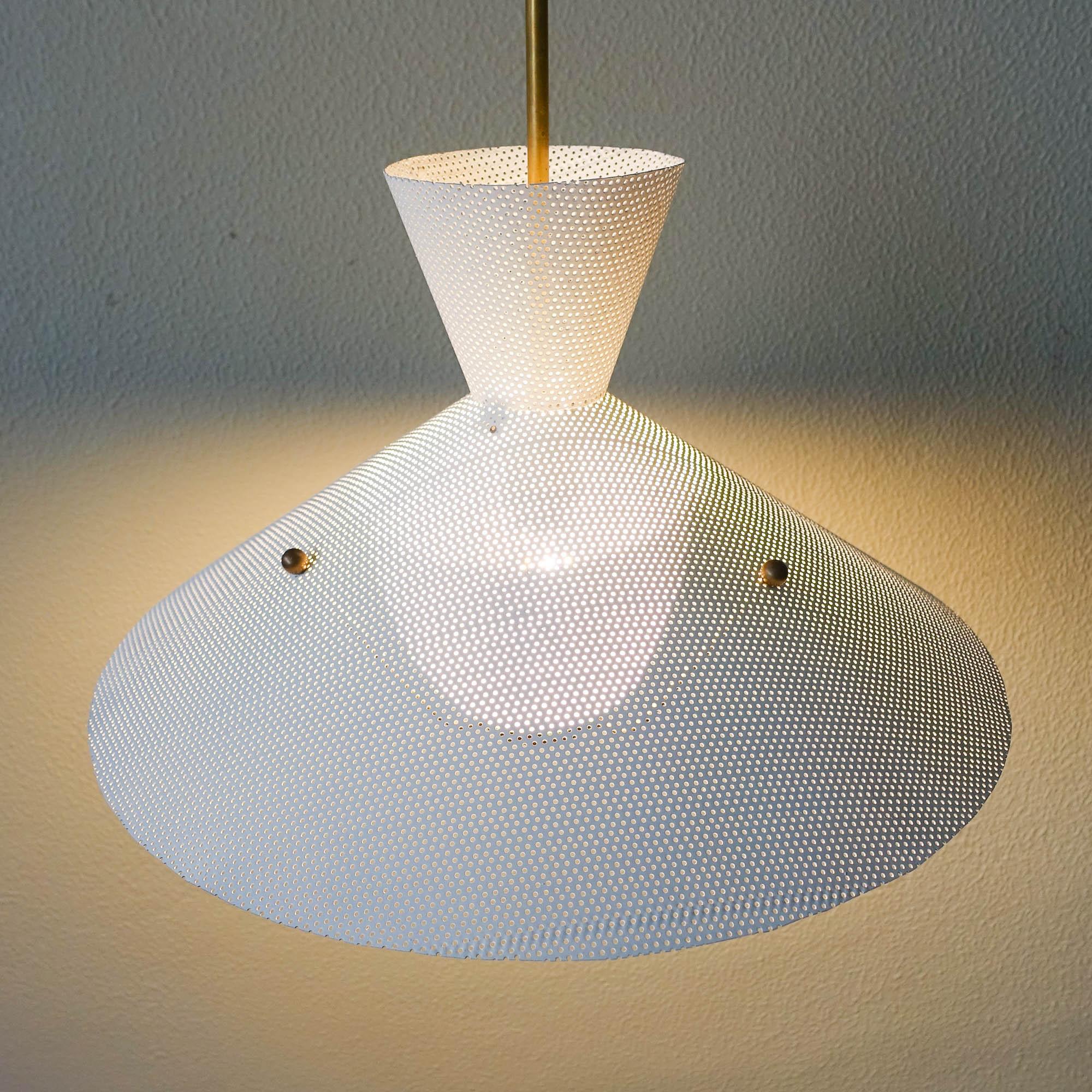 French Lantern Pendant Lamp by Maison Arlus, 1950's 7