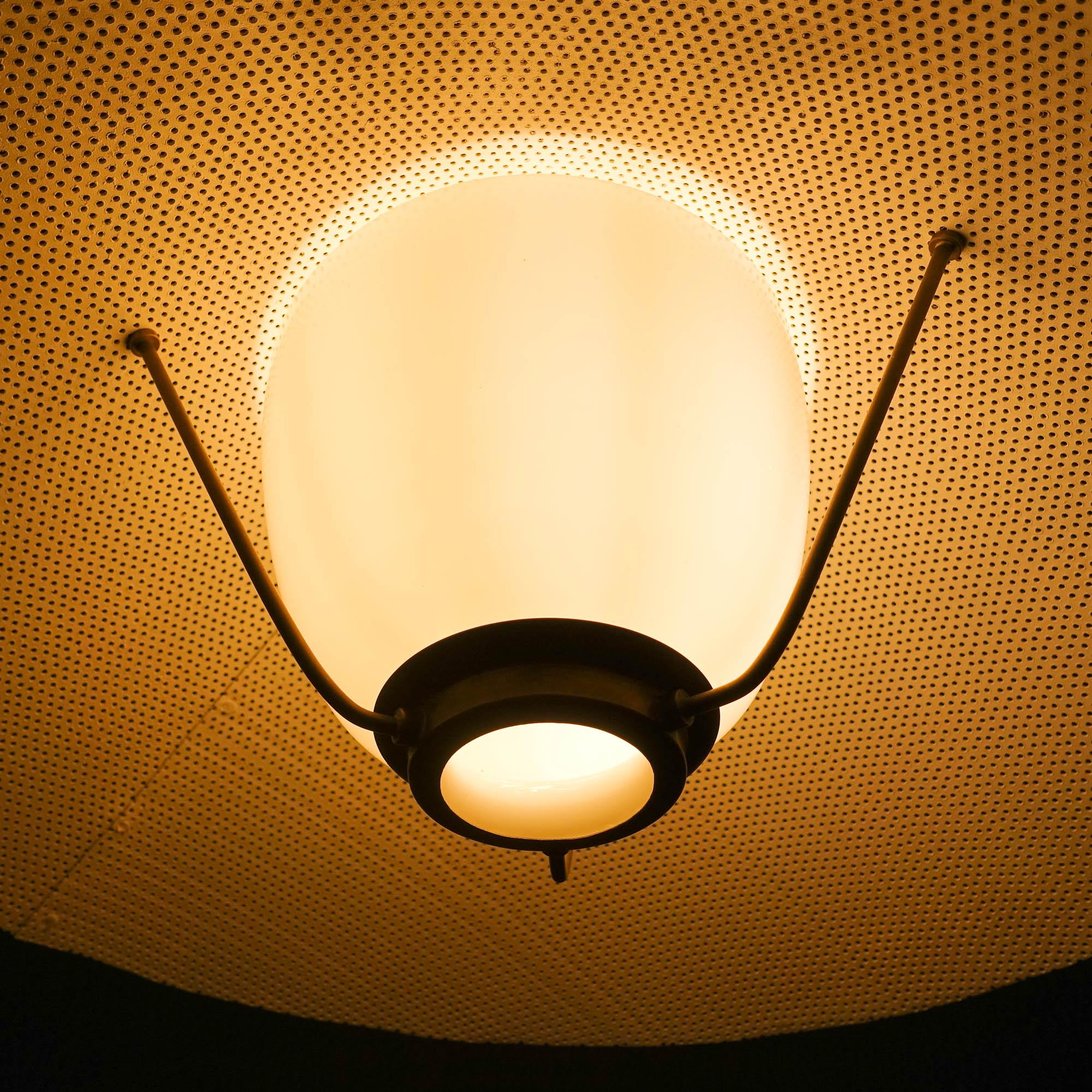 French Lantern Pendant Lamp by Maison Arlus, 1950's 10