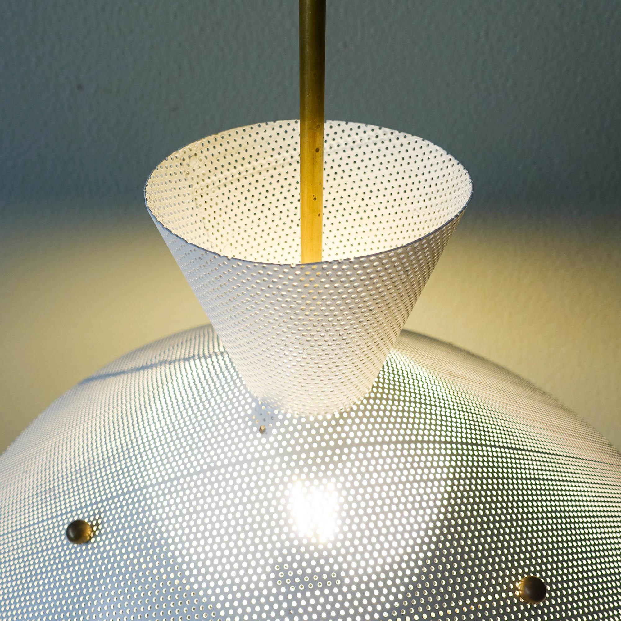 French Lantern Pendant Lamp by Maison Arlus, 1950's 11