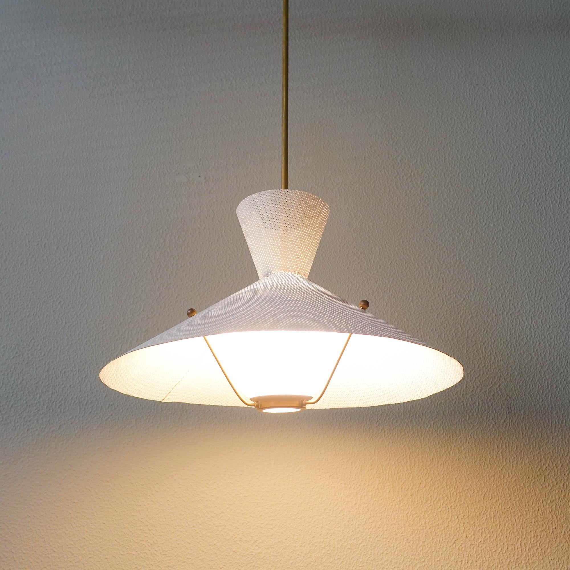 French Lantern Pendant Lamp by Maison Arlus, 1950's In Good Condition In Lisboa, PT