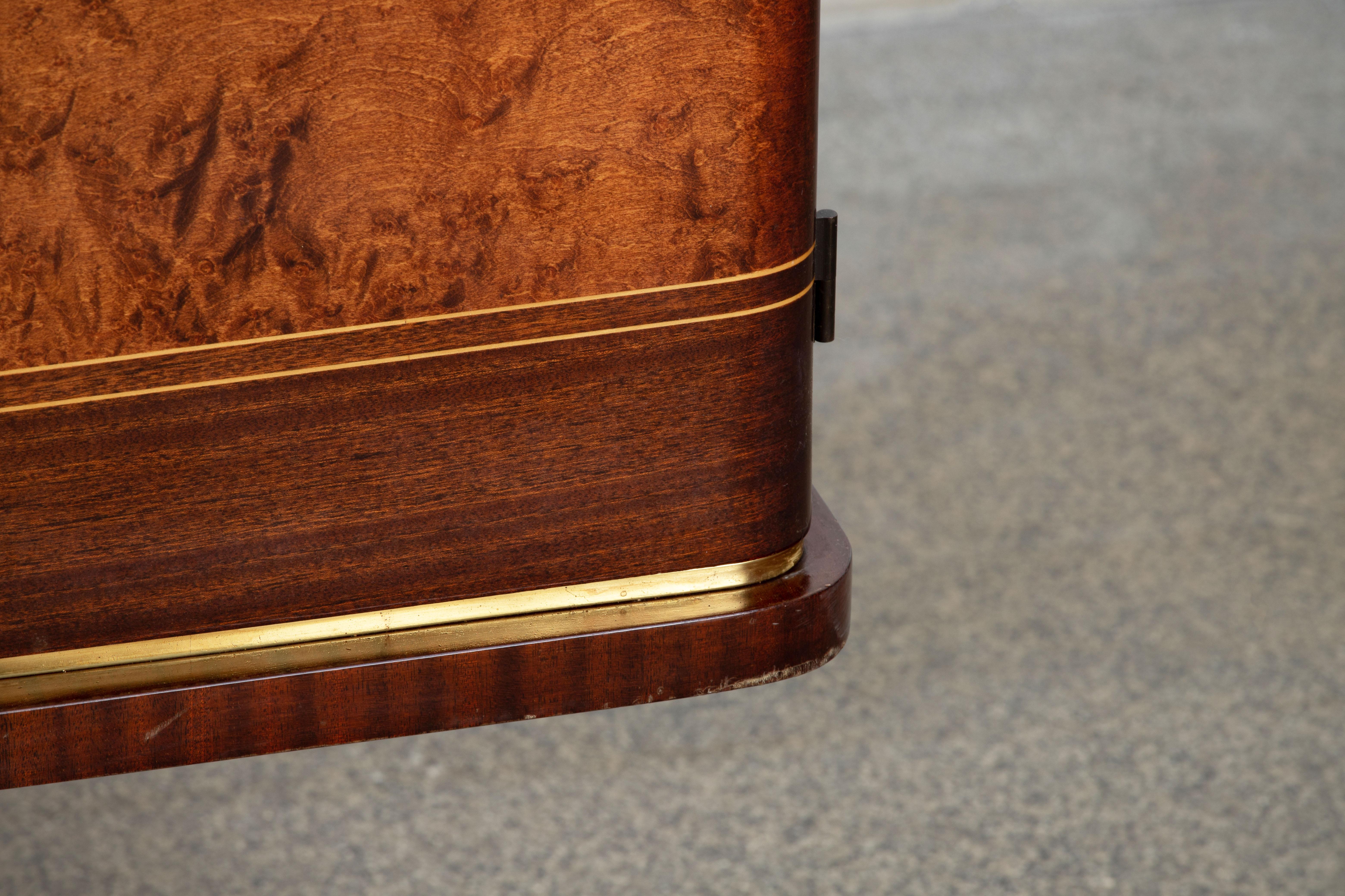 French Large Art Deco Sideboard Elm Burl, 1940s 5