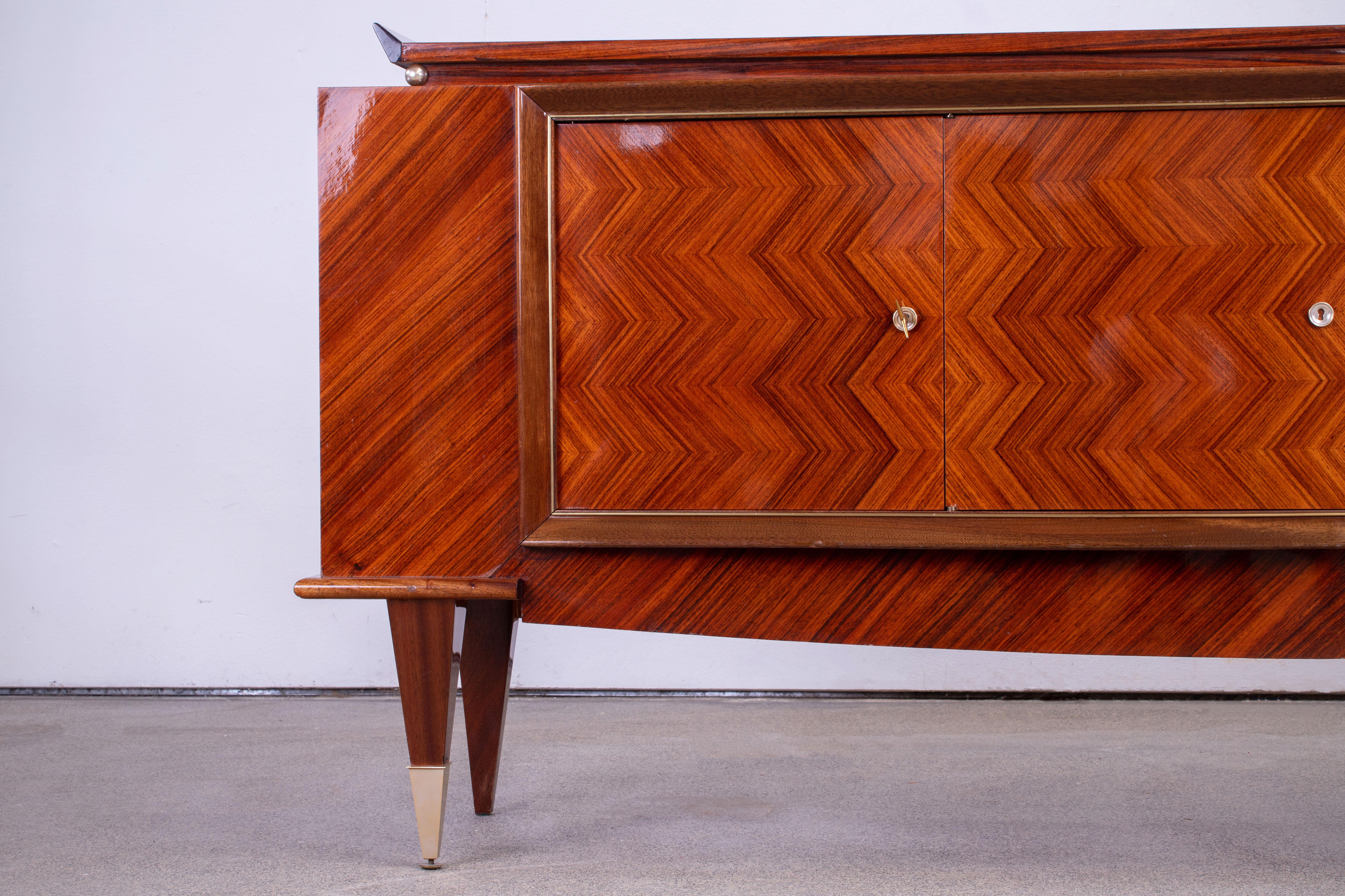 French Large Art Deco Sideboard Macassar, 1940s 7