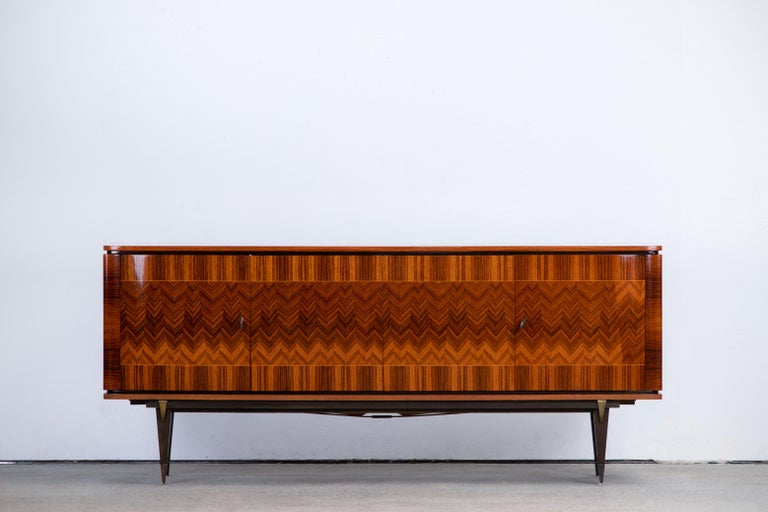 French Large Art Deco Sideboard Macassar, 1940s For Sale 11