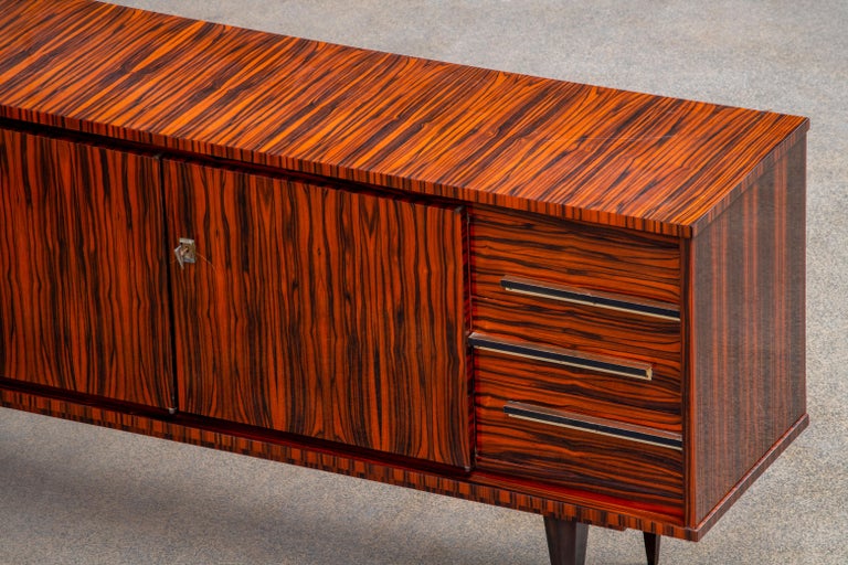 French Large Art Deco Sideboard Macassar, 1940s 14