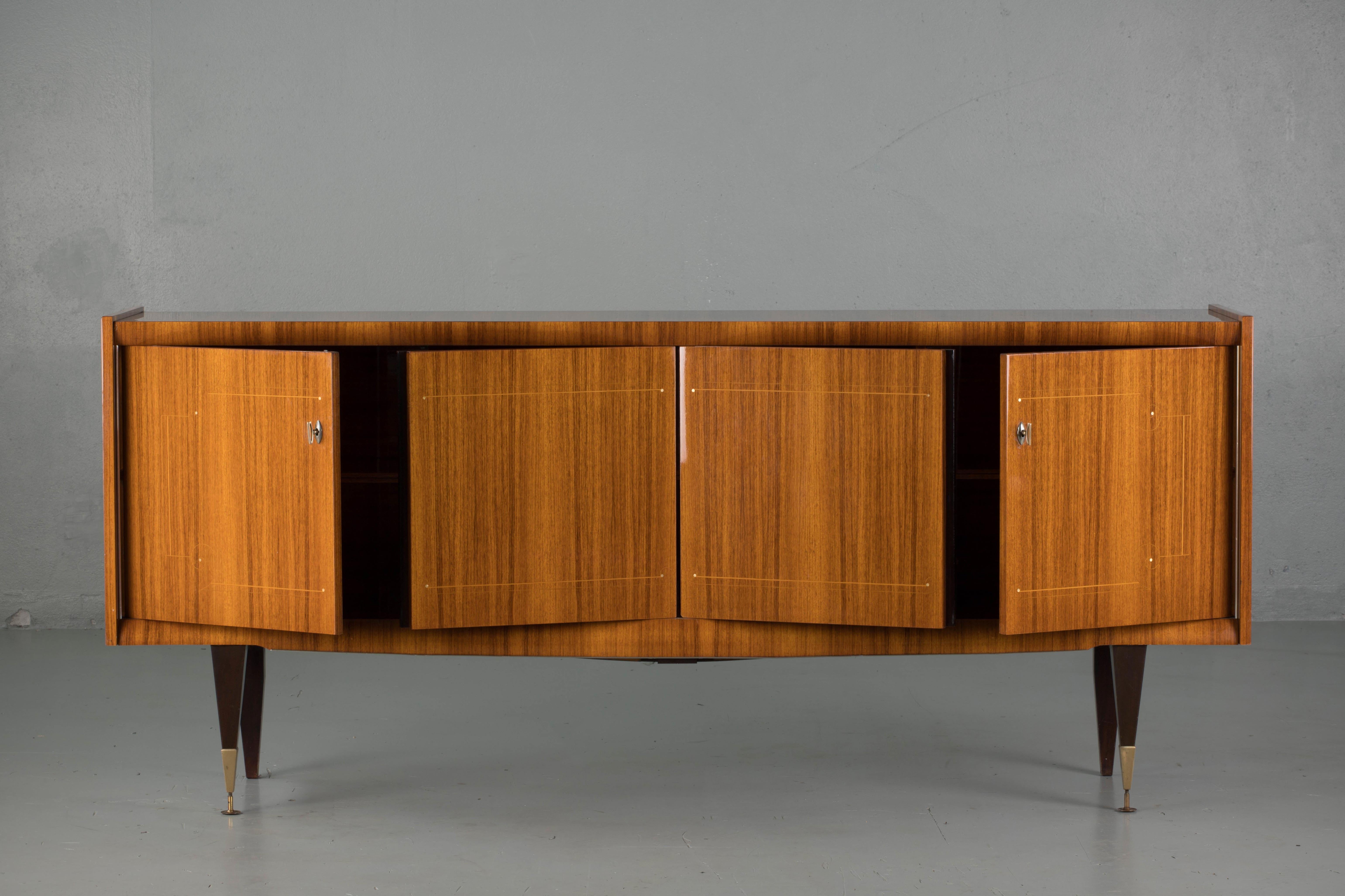 French Large Art Deco Sideboard Macassar, 1940s (Art déco)