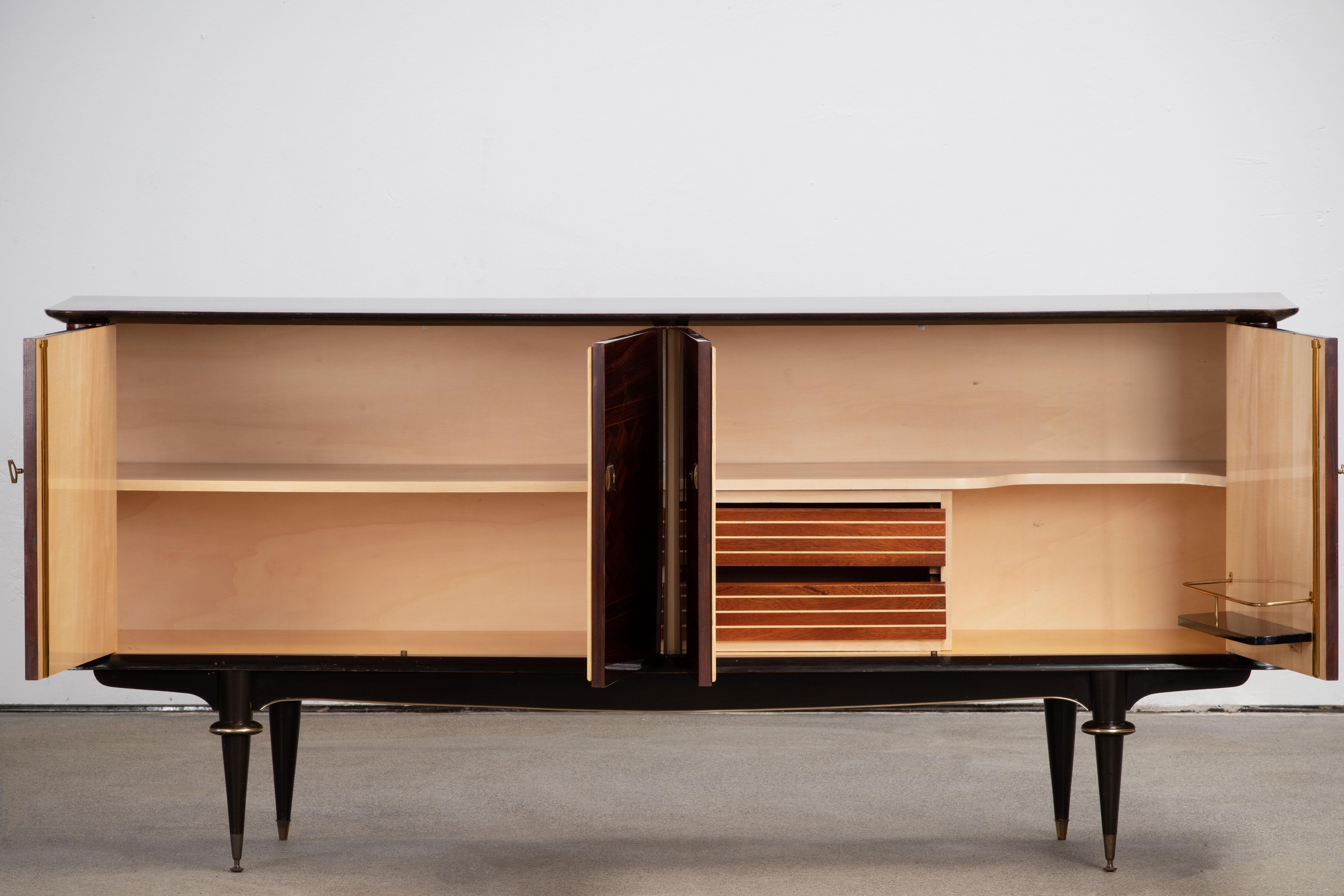 French Large Art Deco Sideboard Macassar, 1940s In Good Condition In Kaštel Sućurac, Splitsko-dalmatinska županija