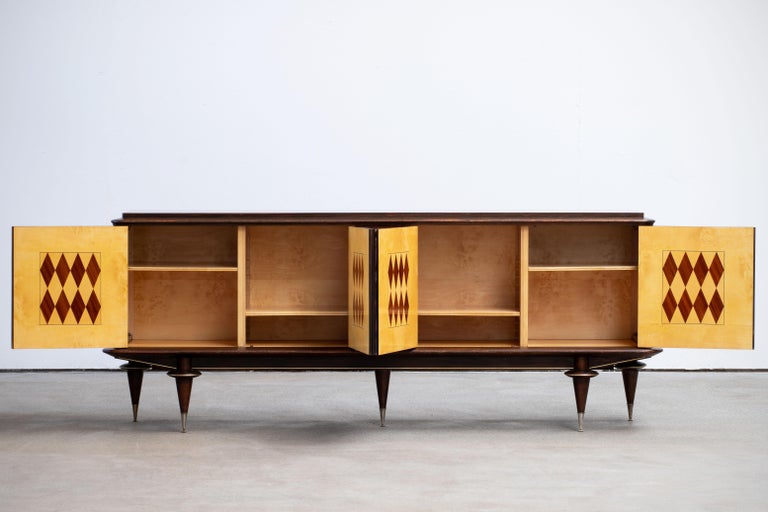 Mid-20th Century French Large Art Deco Sideboard Macassar, 1940s For Sale