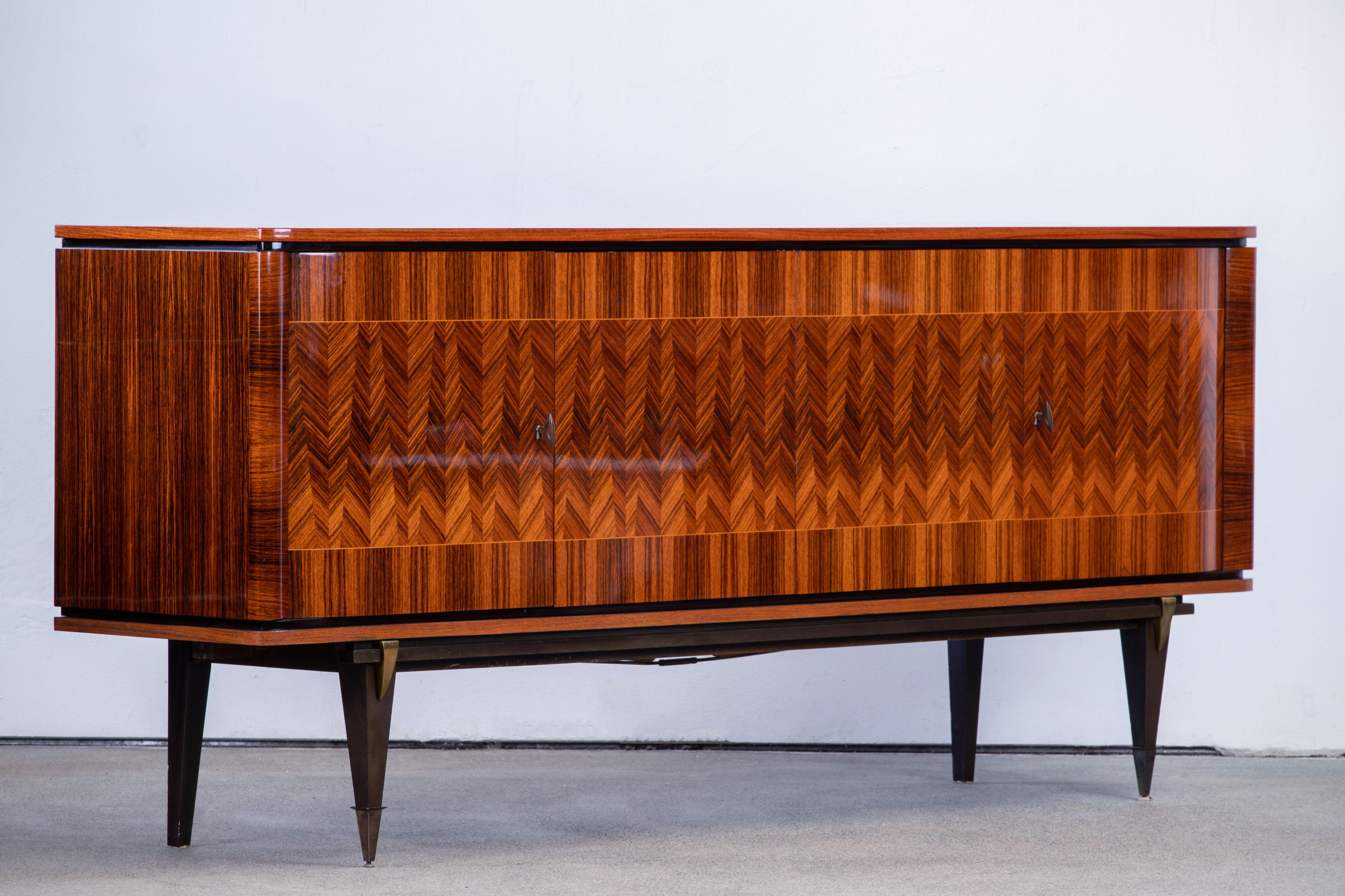 Mid-20th Century French Large Art Deco Sideboard Macassar, 1940s