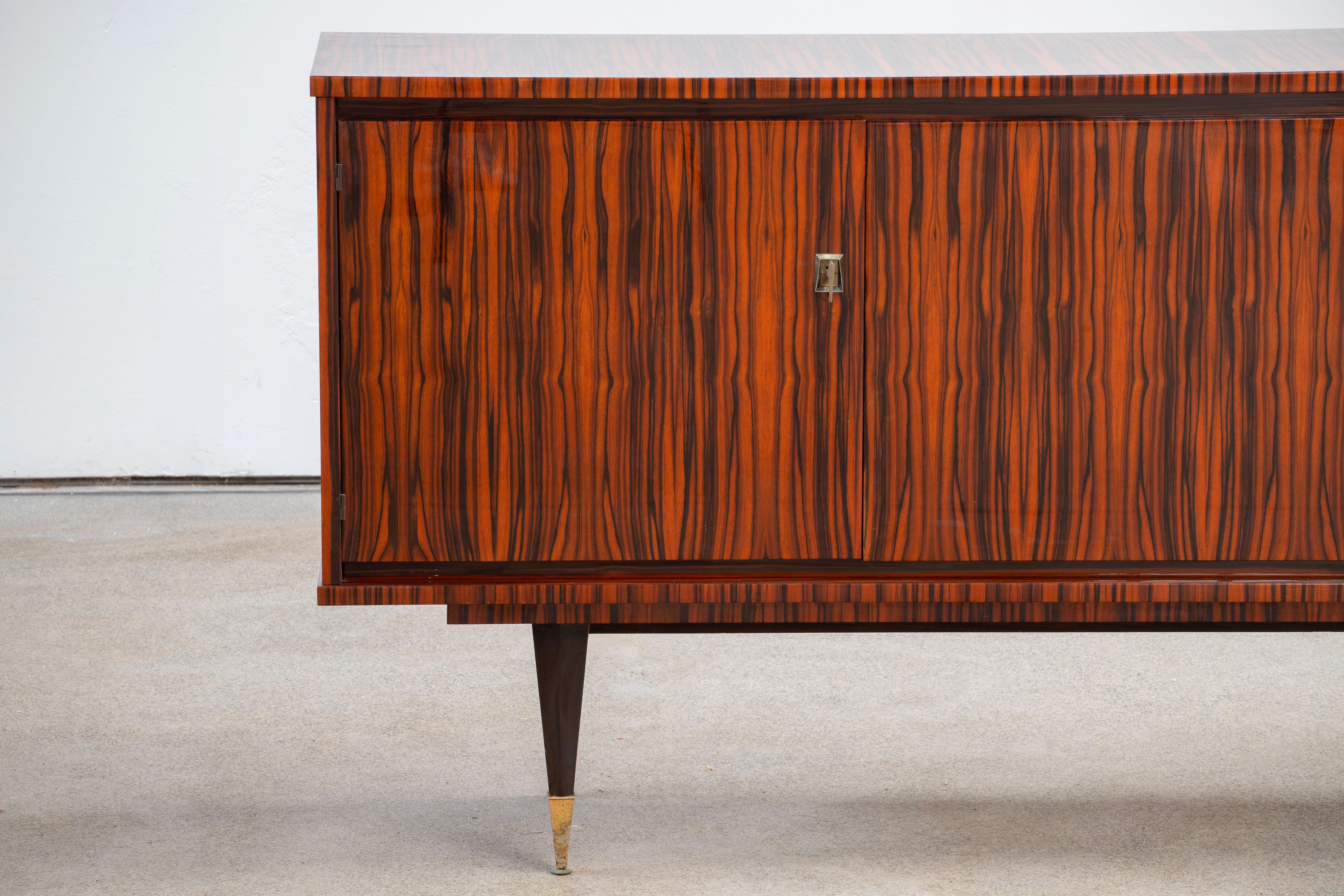 French Large Art Deco Sideboard Macassar, 1940s 1