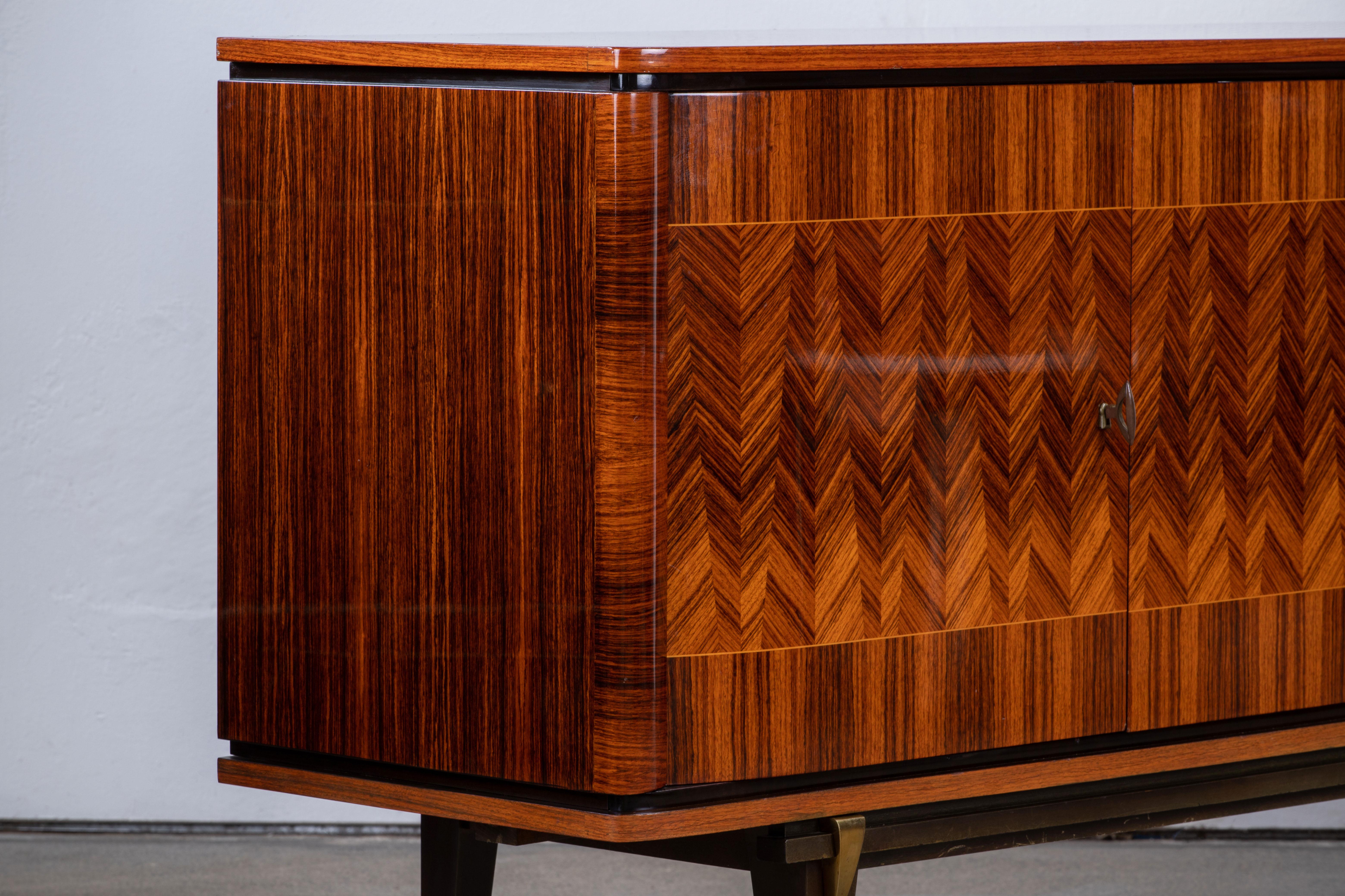 French Large Art Deco Sideboard Macassar, 1940s 1