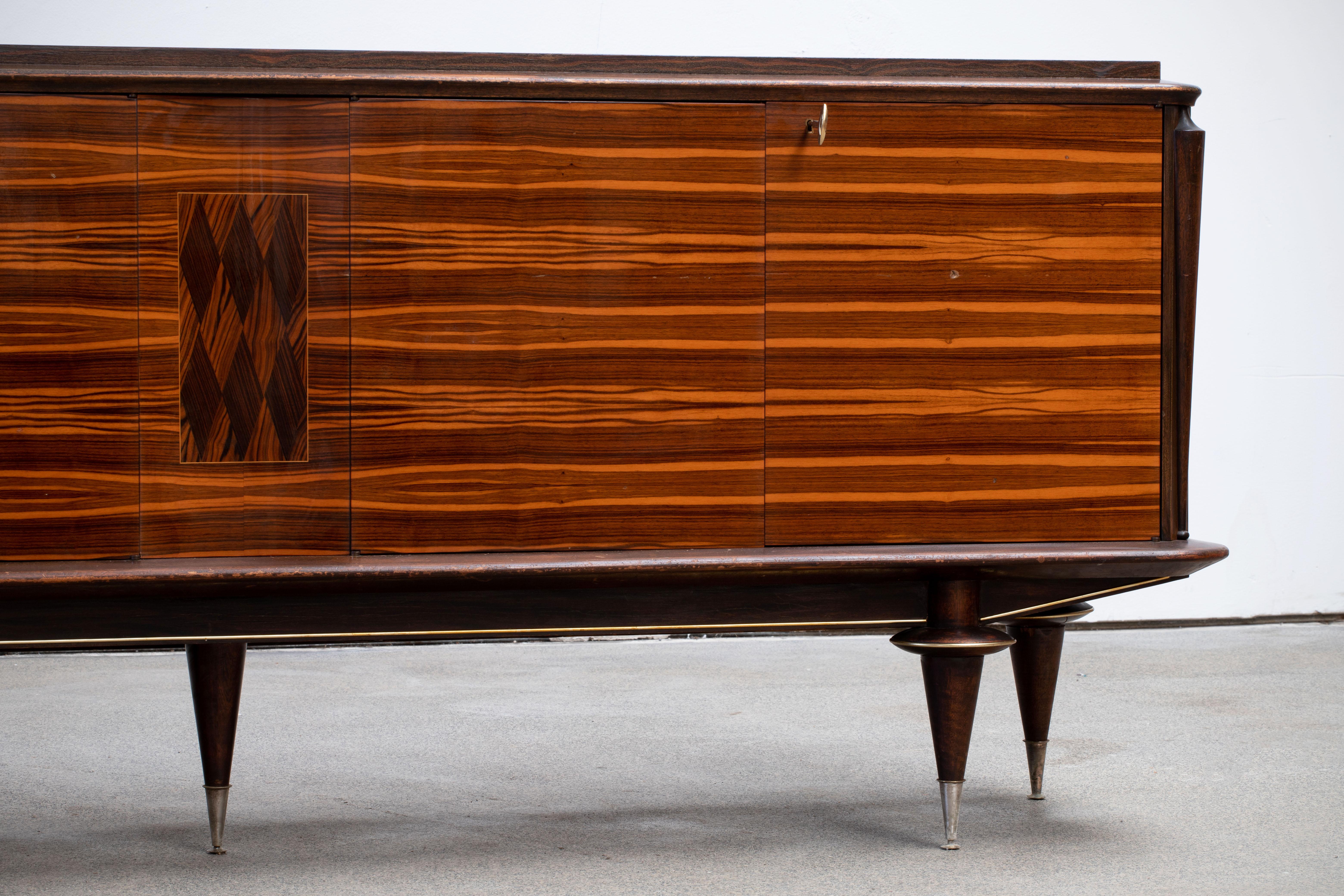 French Large Art Deco Sideboard Macassar, 1940s 2