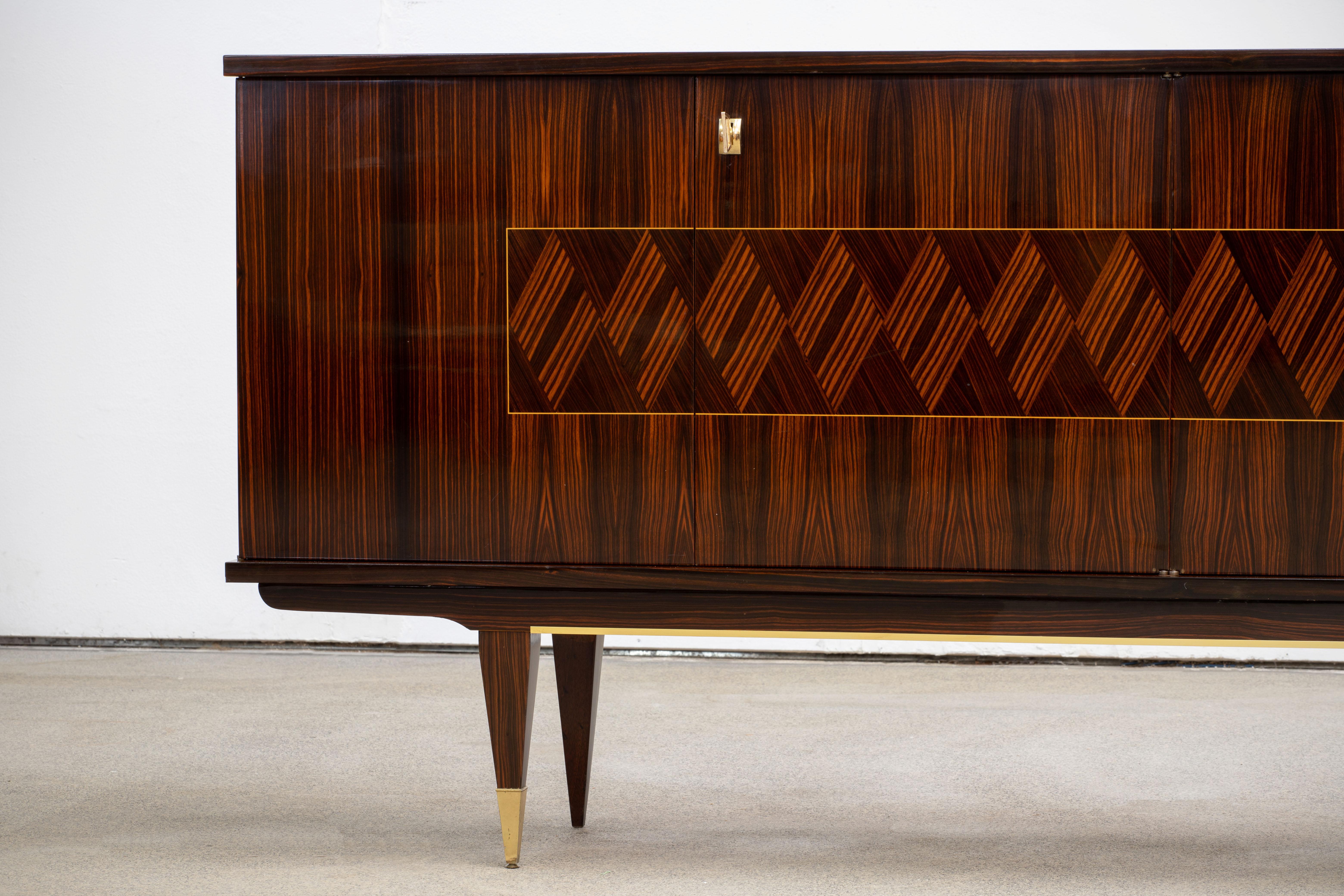 French Large Art Deco Sideboard Macassar, 1940s 2