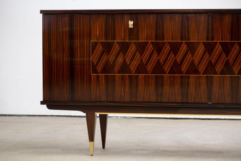 French Large Art Deco Sideboard Macassar, 1940s For Sale 2