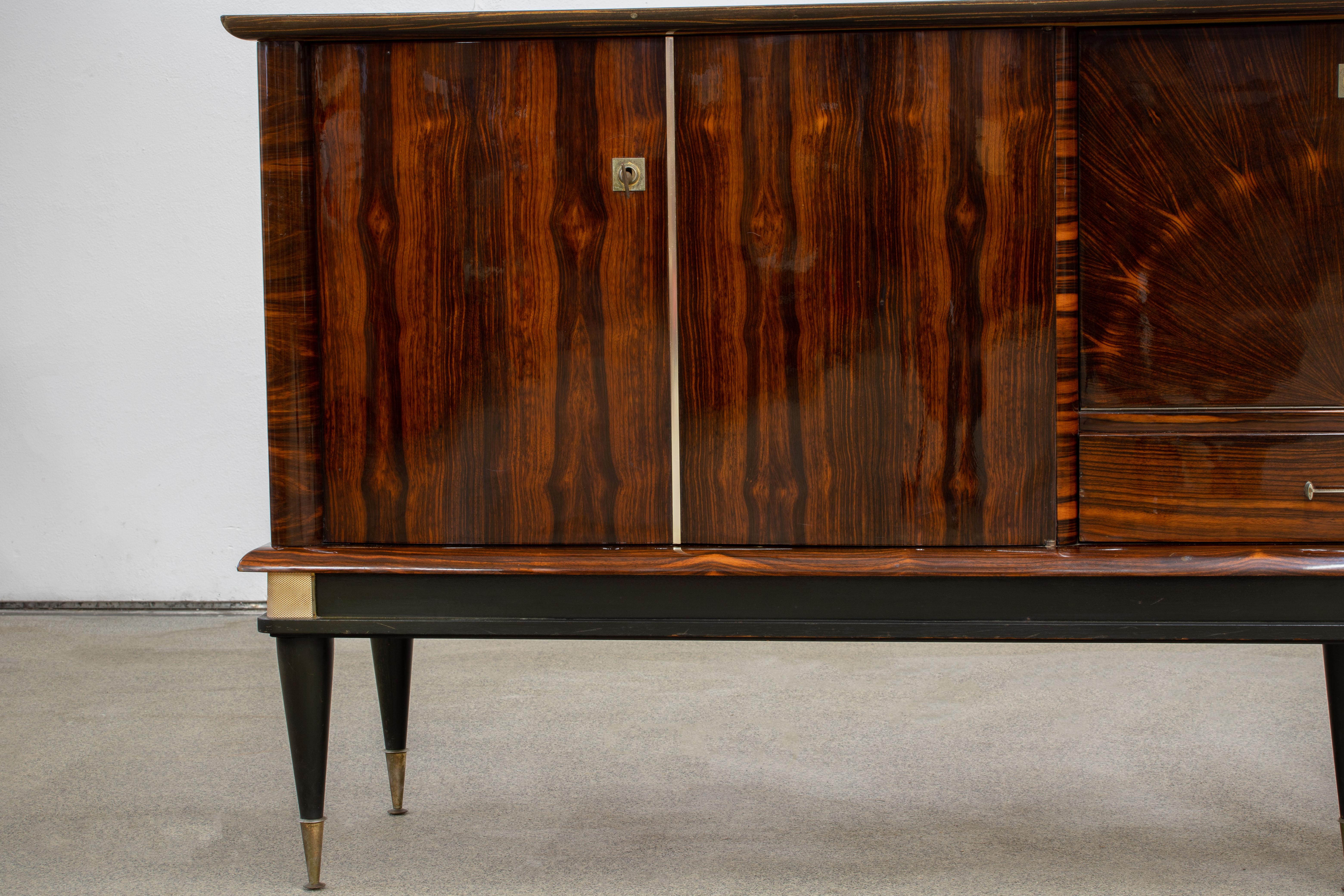 French Large Art Deco Sideboard Macassar, 1940s 2
