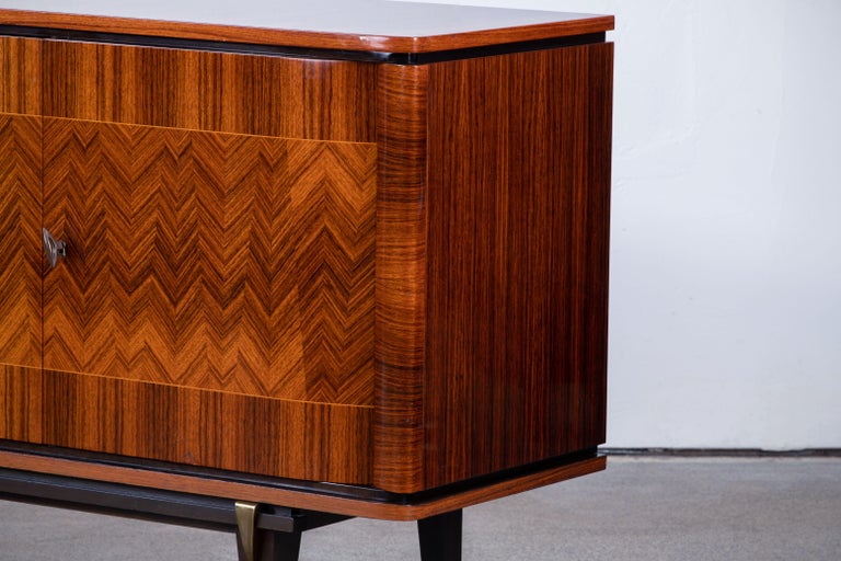 French Large Art Deco Sideboard Macassar, 1940s For Sale 3