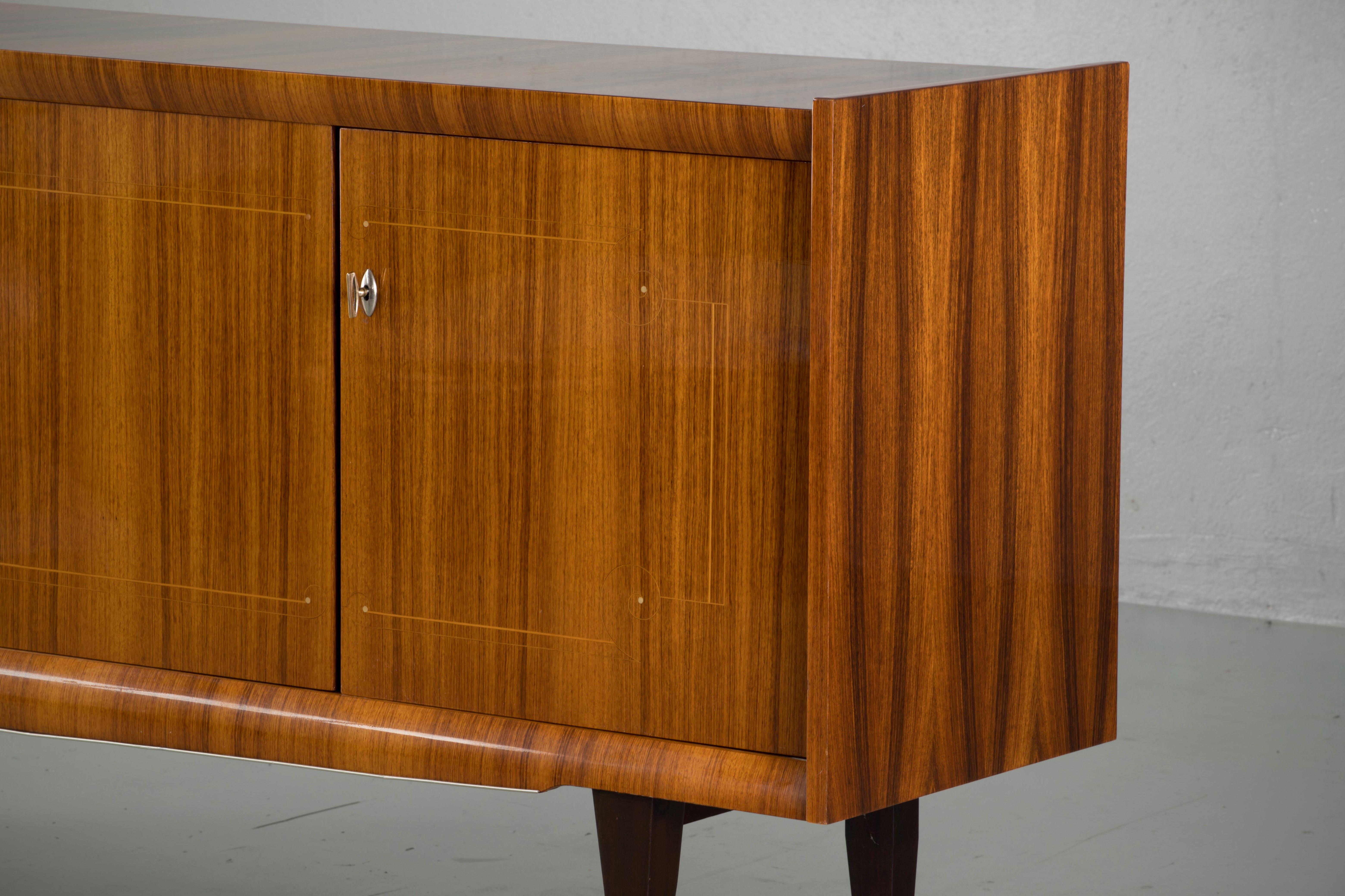 French Large Art Deco Sideboard Macassar, 1940s 5