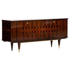 French Large Art Deco Sideboard Macassar, 1940s