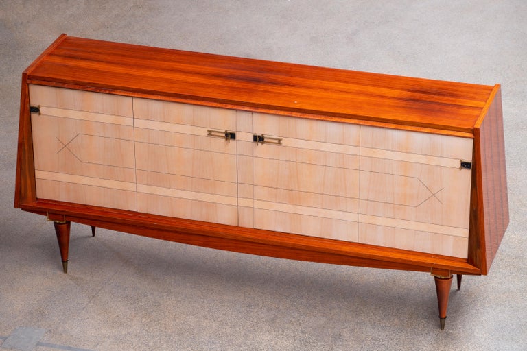 French Large Art Deco Sideboard Maple, 1940s For Sale 8