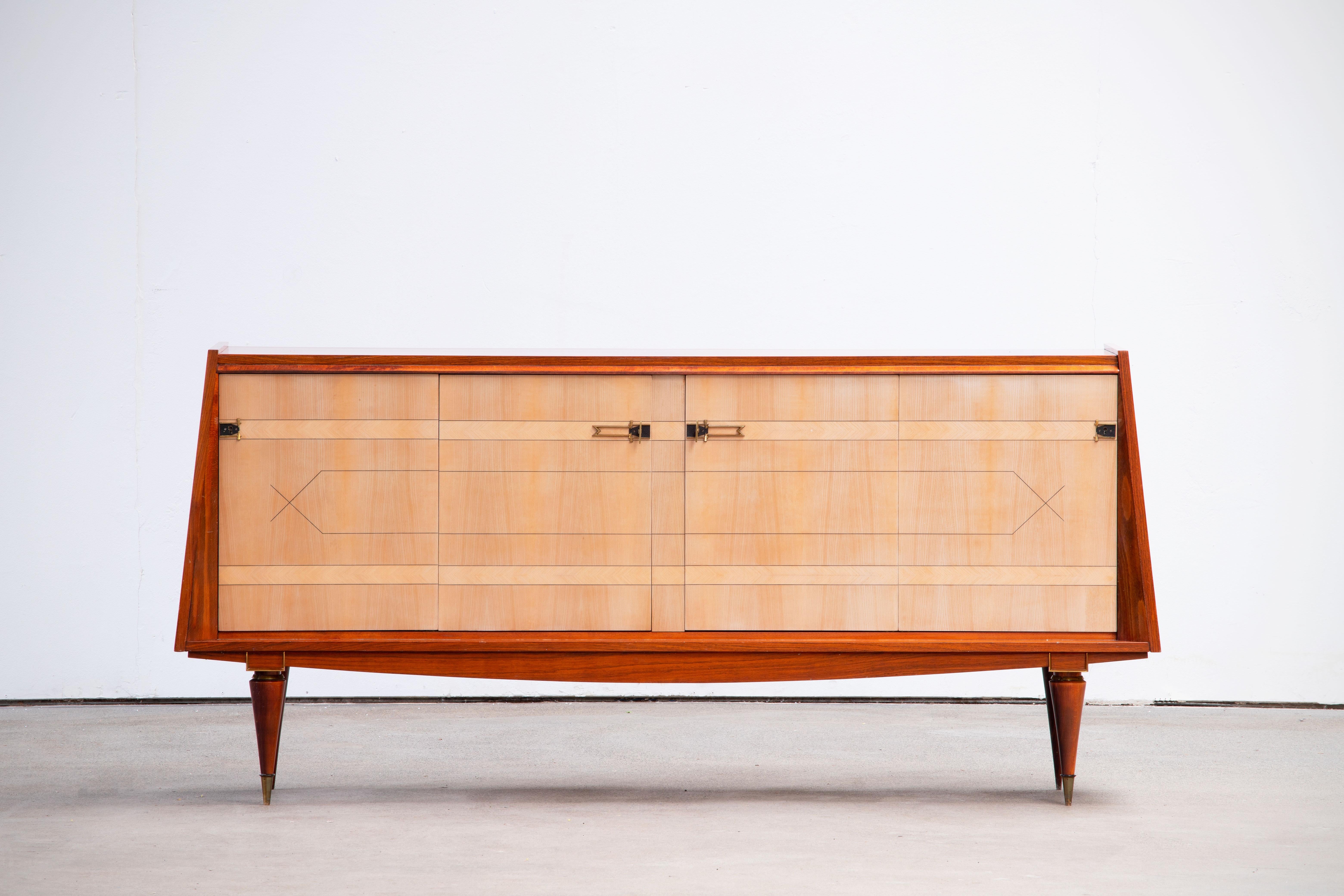 French Large Art Deco Sideboard Maple, 1940s 16