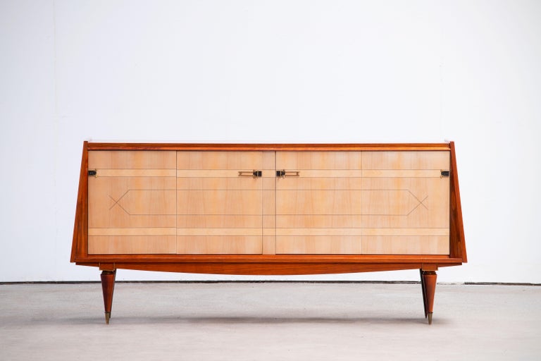 French Large Art Deco Sideboard Maple, 1940s For Sale 16