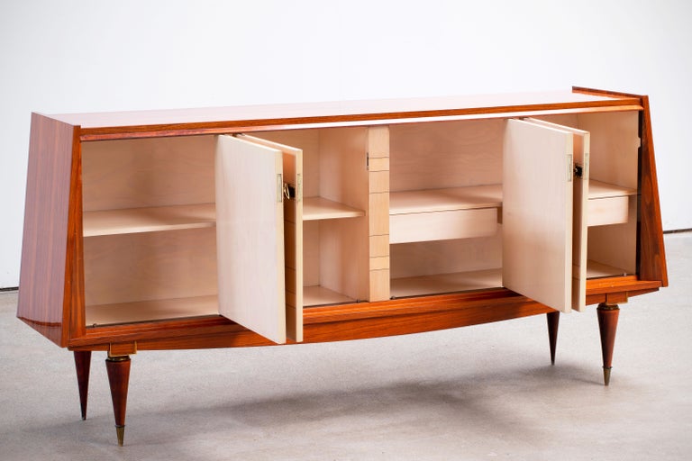 French Large Art Deco Sideboard Maple, 1940s In Good Condition For Sale In Wiesbaden, DE