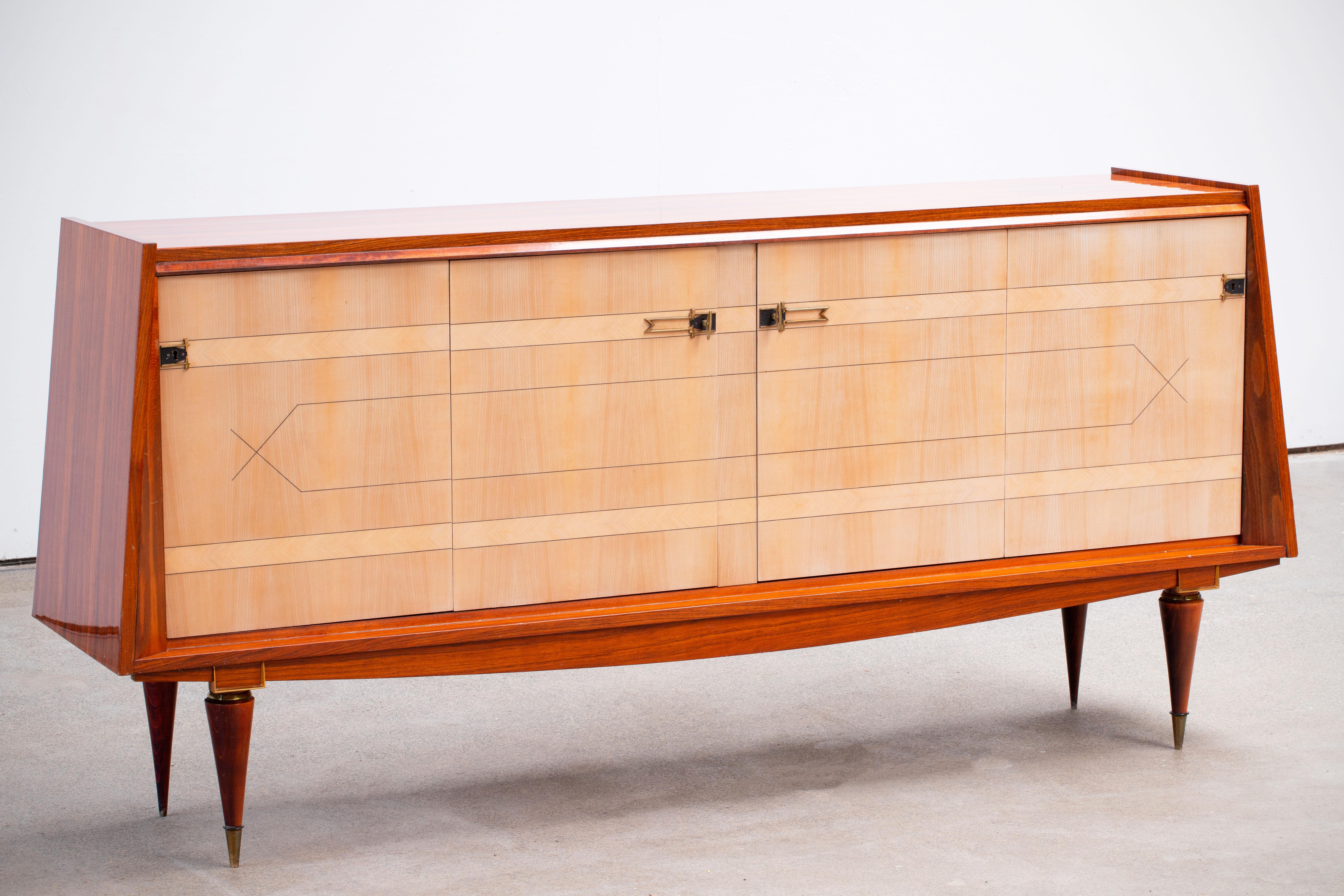 French Large Art Deco Sideboard Maple, 1940s 1