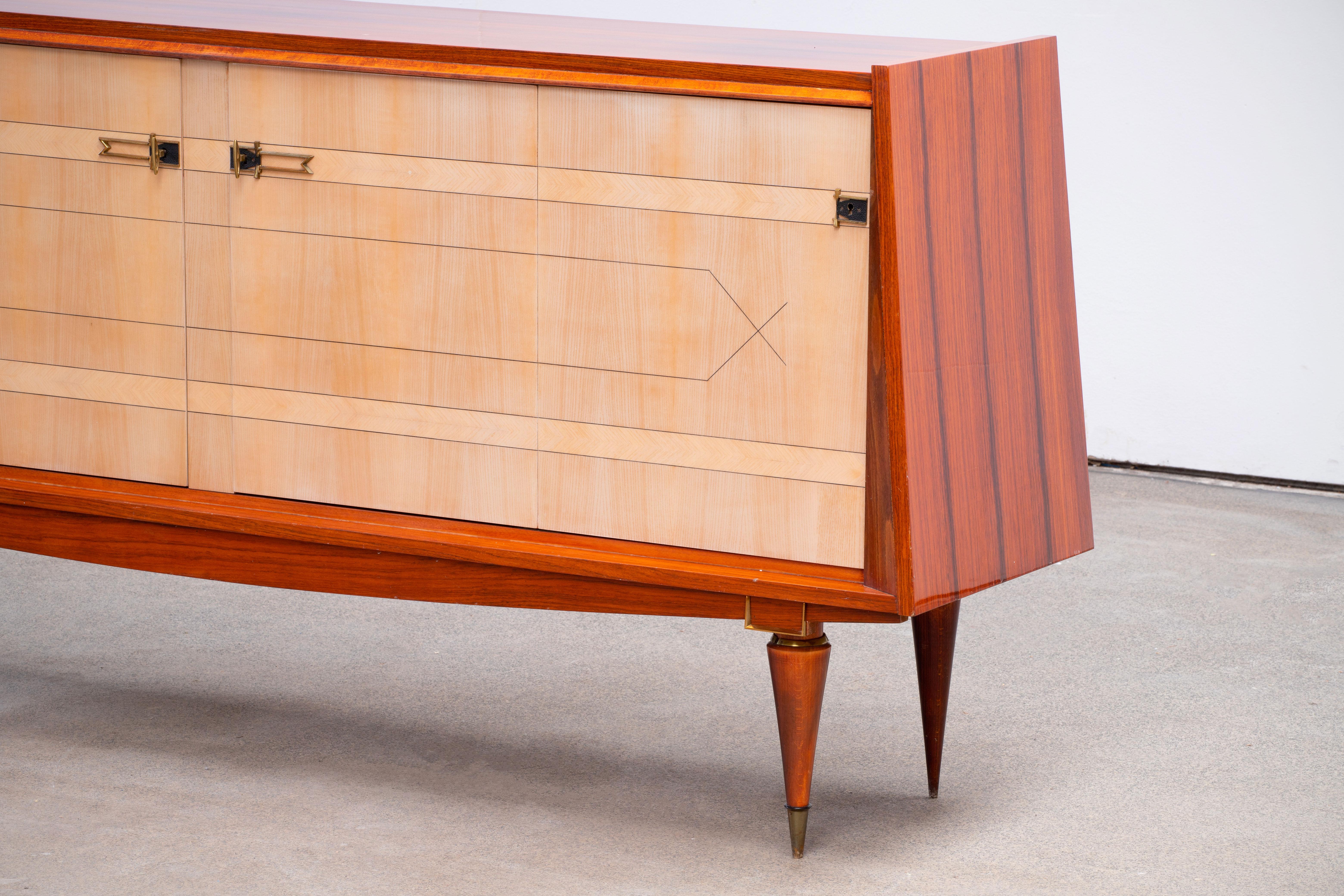 French Large Art Deco Sideboard Maple, 1940s 5