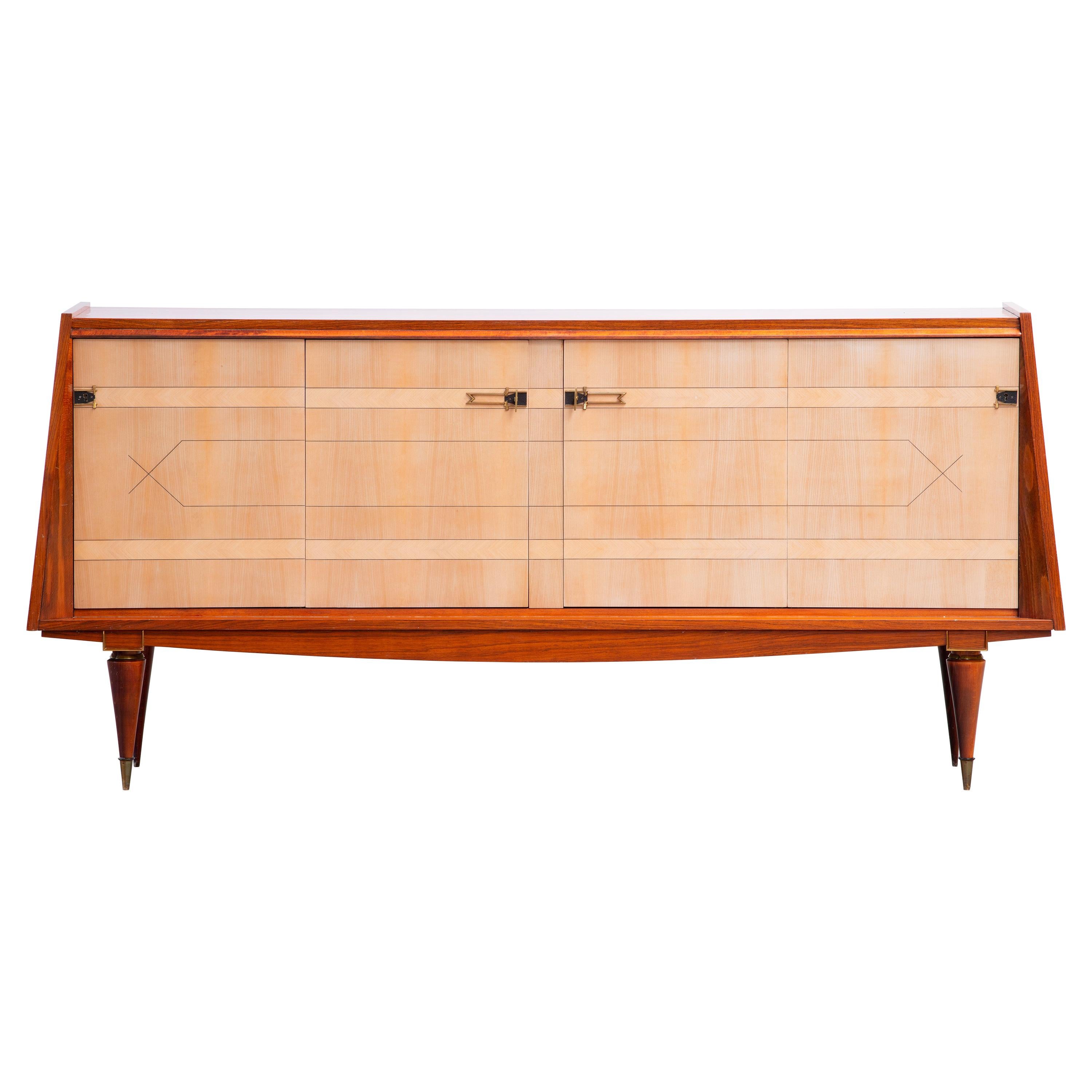 French Large Art Deco Sideboard Maple, 1940s